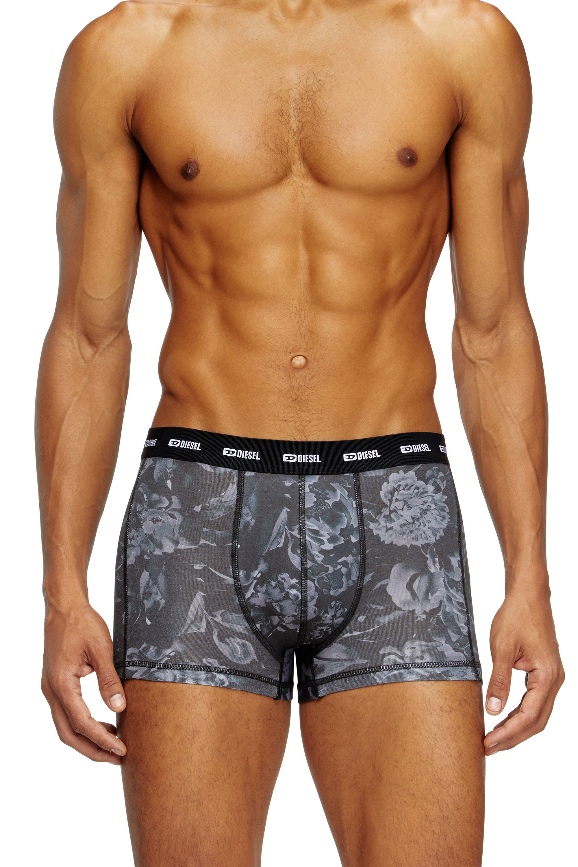Diesel - DAMIEN-UTLT, Man's Boxer briefs with Flower print in Grey - 1