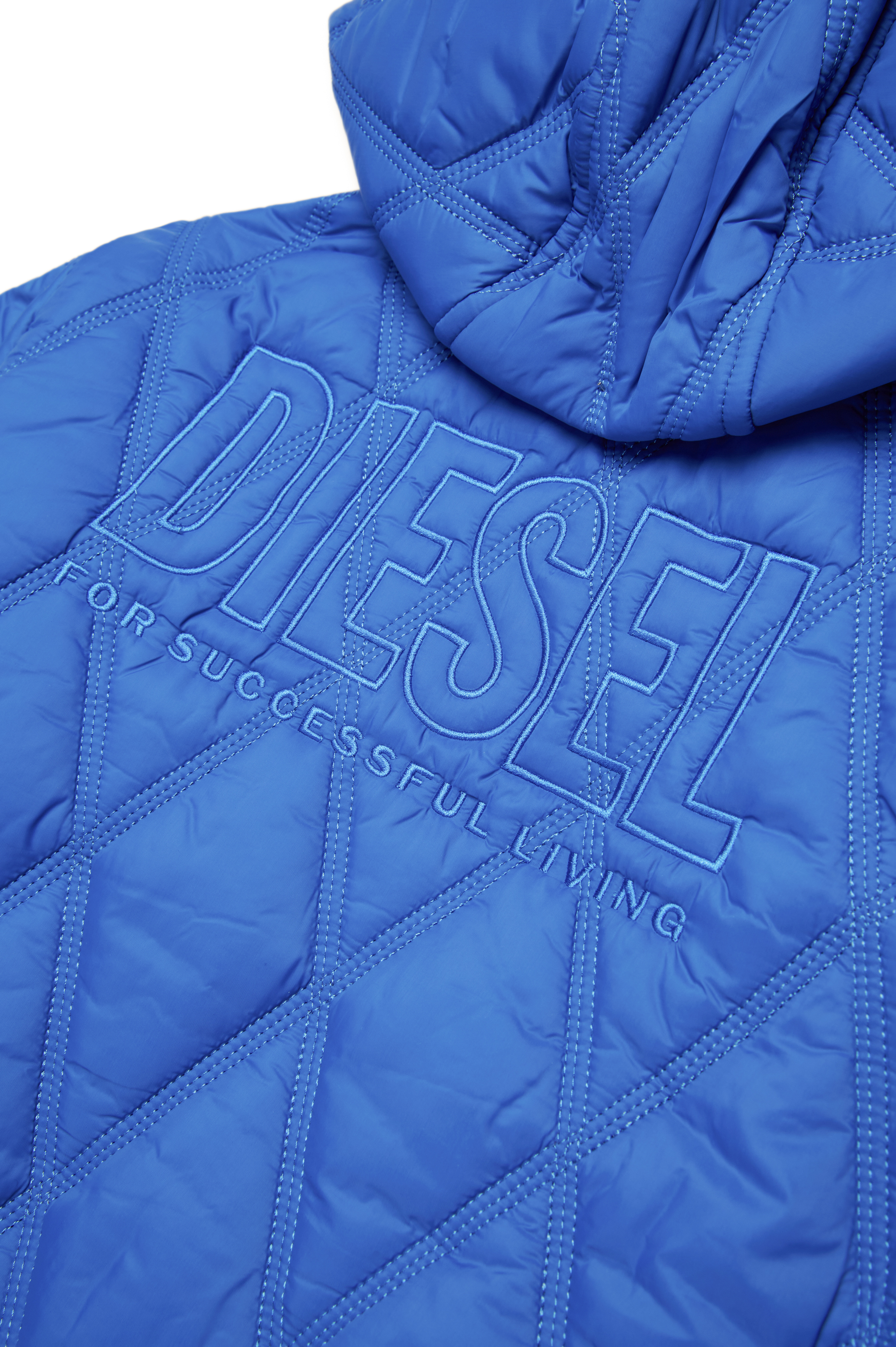 Diesel - JFOSSIRLS, Unisex Leichte gesteppte Jacke mit Kapuze in Blau - 4