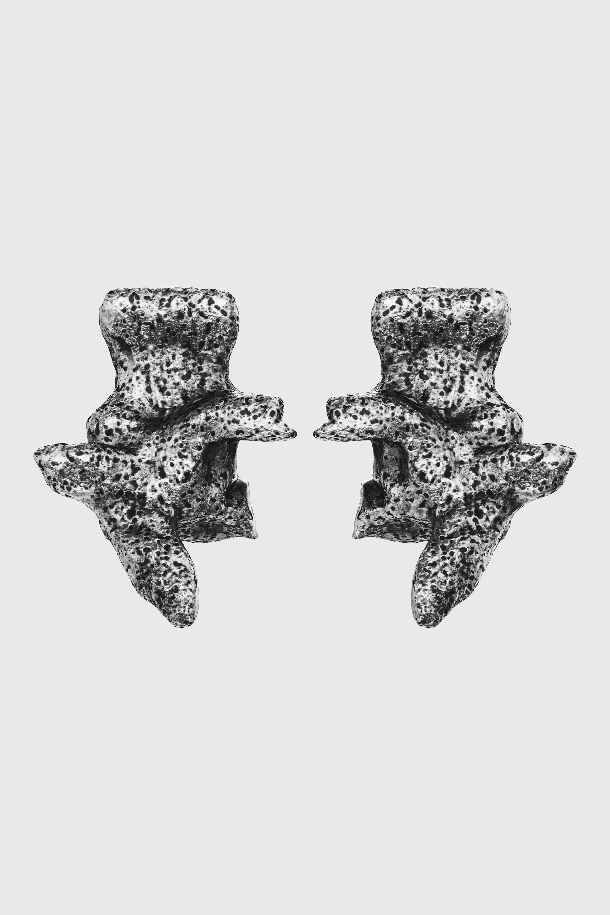 Diesel - DX1710040 JEWELLERY, Unisex Ohrstecker in silberfarben mit Nieten in Dunkelgrau - 2