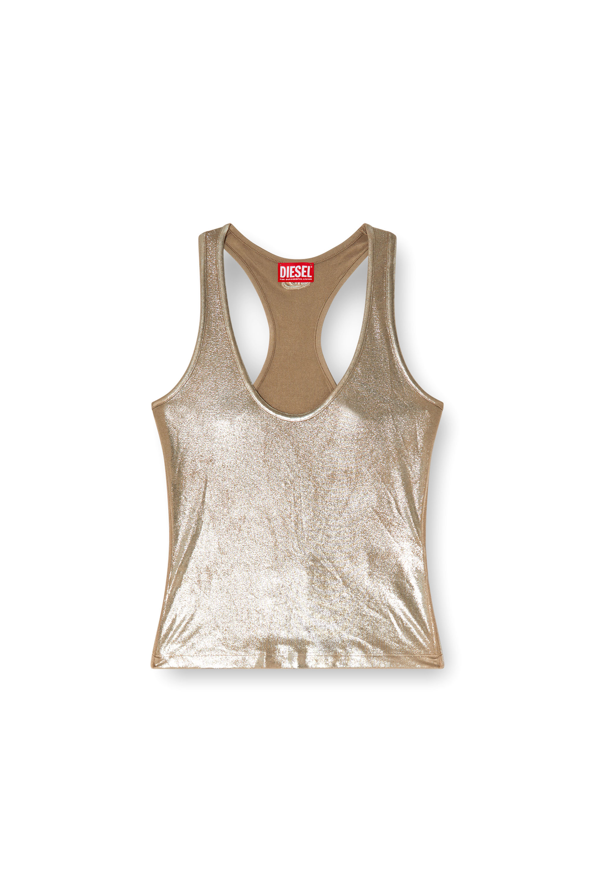 Diesel - T-AMA, Damen Metallic-Tanktop in Beige - 4