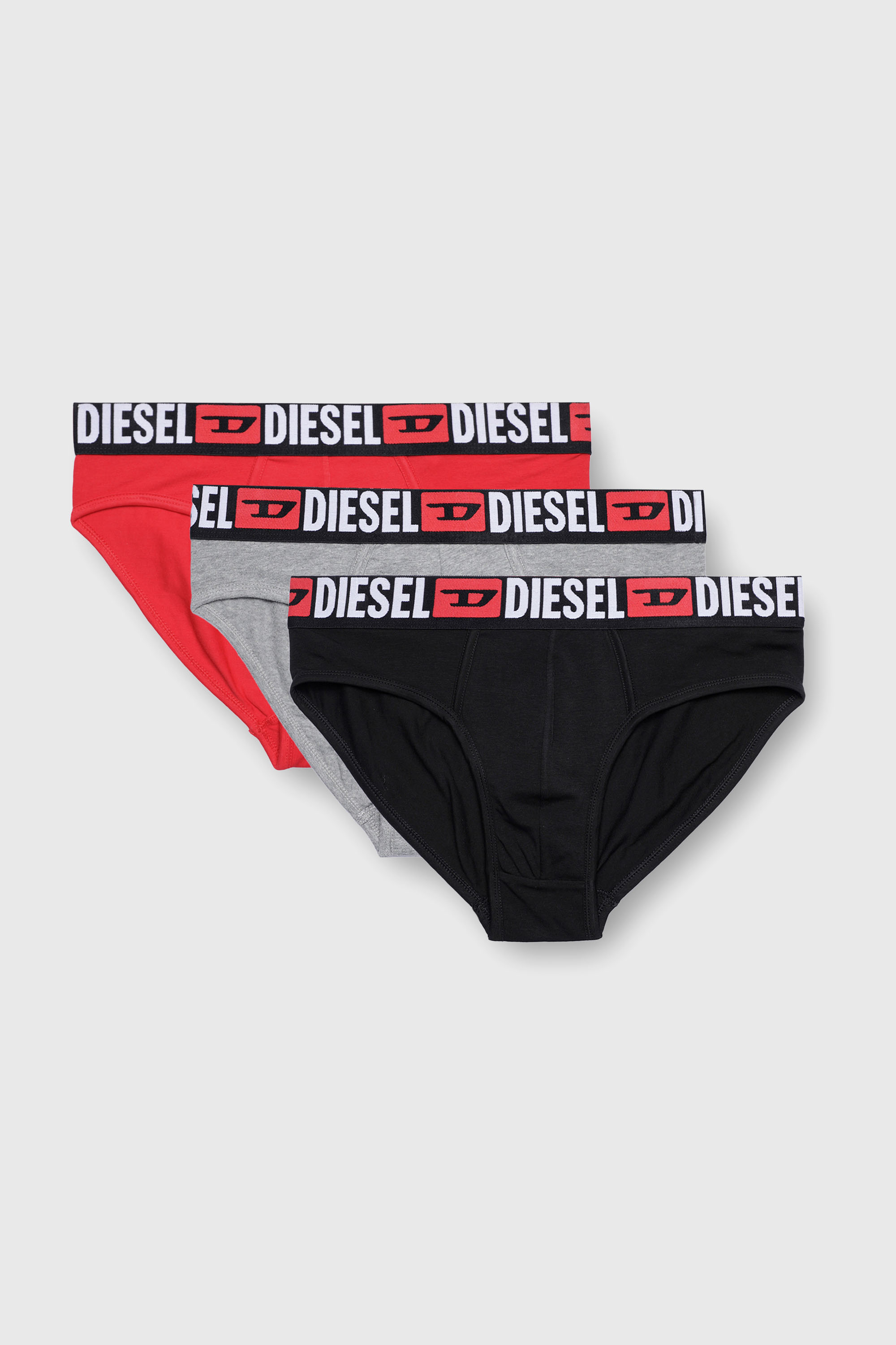 Diesel - UMBR-ANDRETHREEPACK, Herren Einfarbige Briefs im Dreierpack in Schwarz/Grau - 2