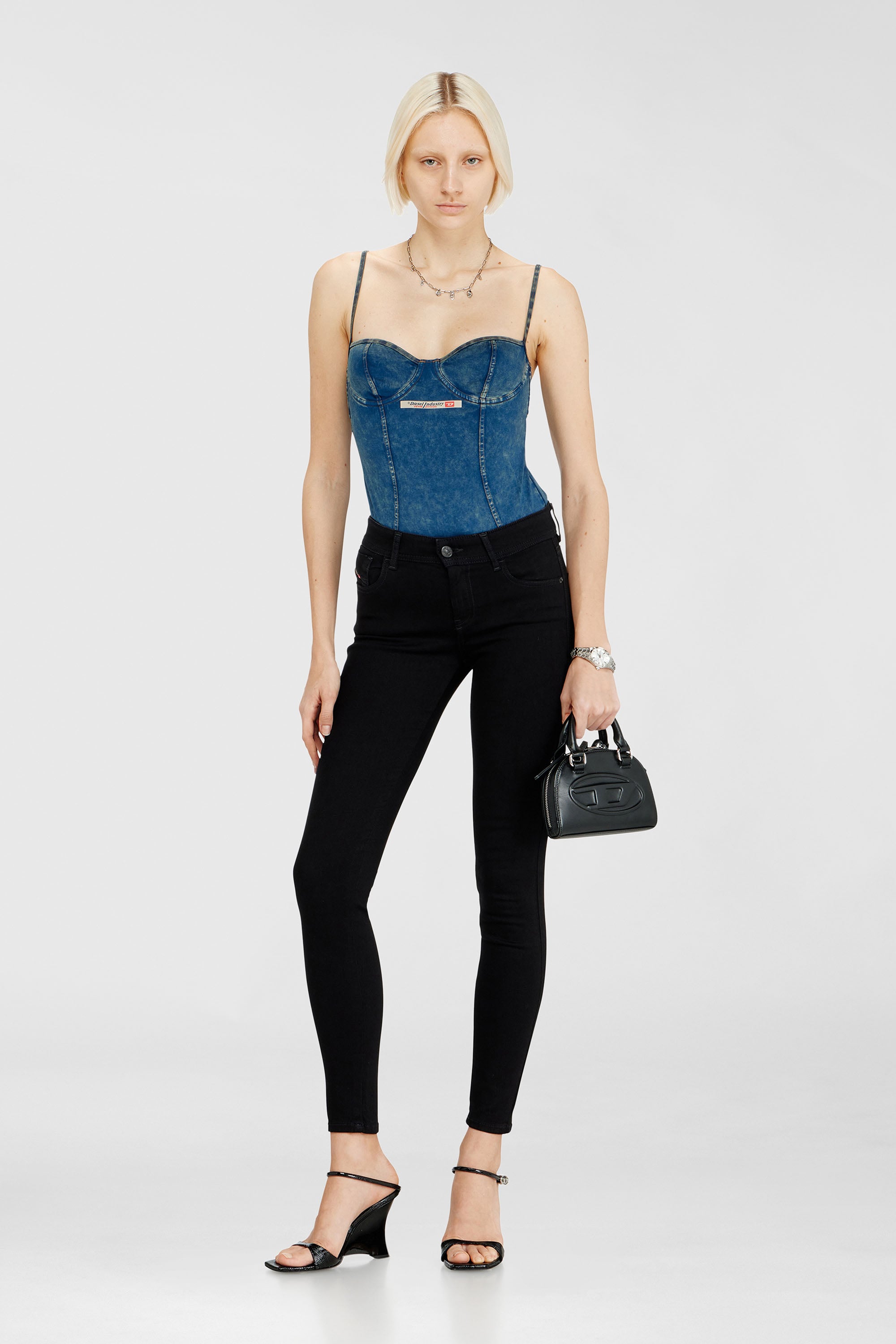 Diesel - Damen Skinny Jeans 2017 Slandy 069EF, Schwarz/Dunkelgrau - 1