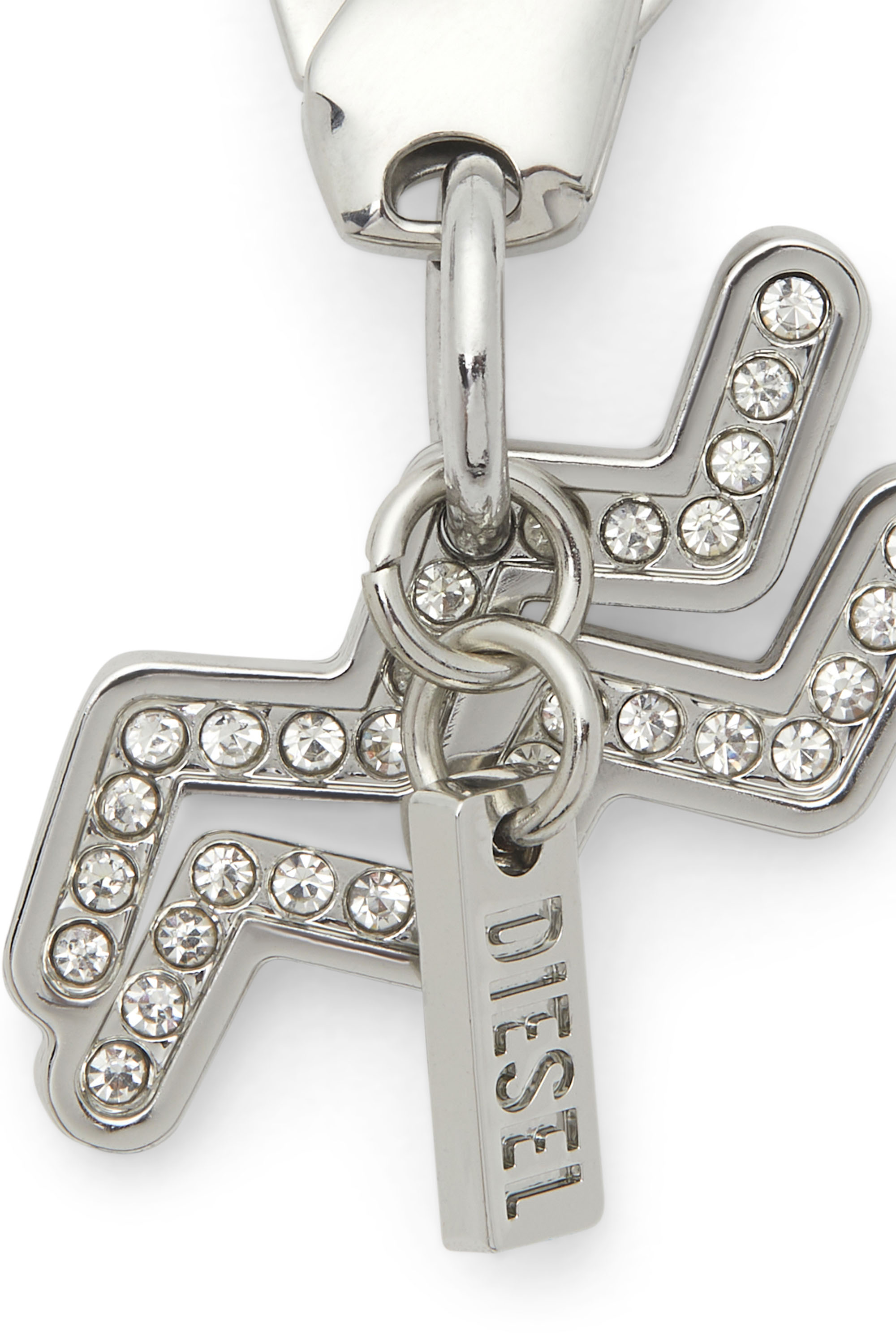 Diesel - CHARM ACQUARIUS, Unisex Metall-Wassermann-Anhänger mit Strasssteinen in Silber - 2