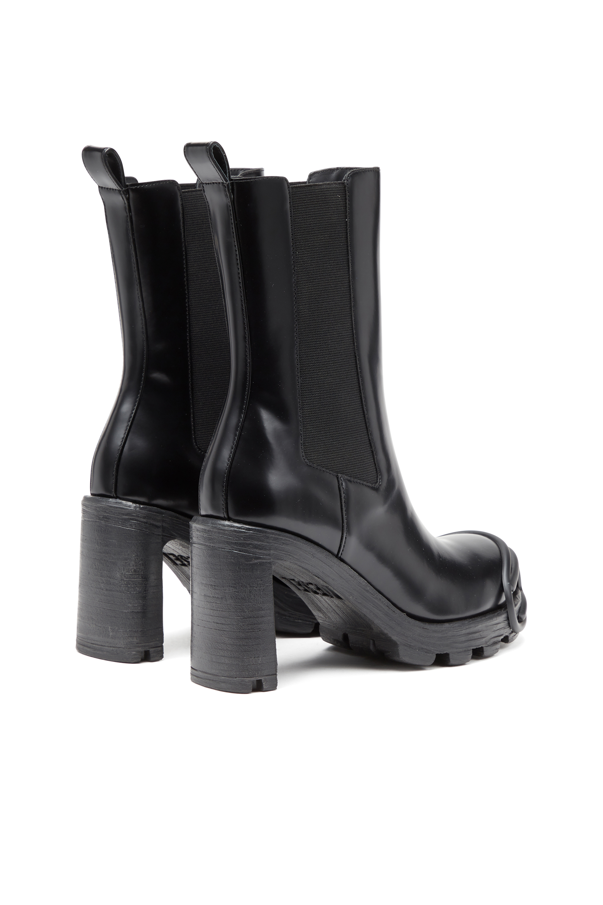 Diesel - D-HAMMER CH D W, Damen D-Hammer-High-Heel-Stiefel mit Oval D-Plakette in Schwarz - Image 3