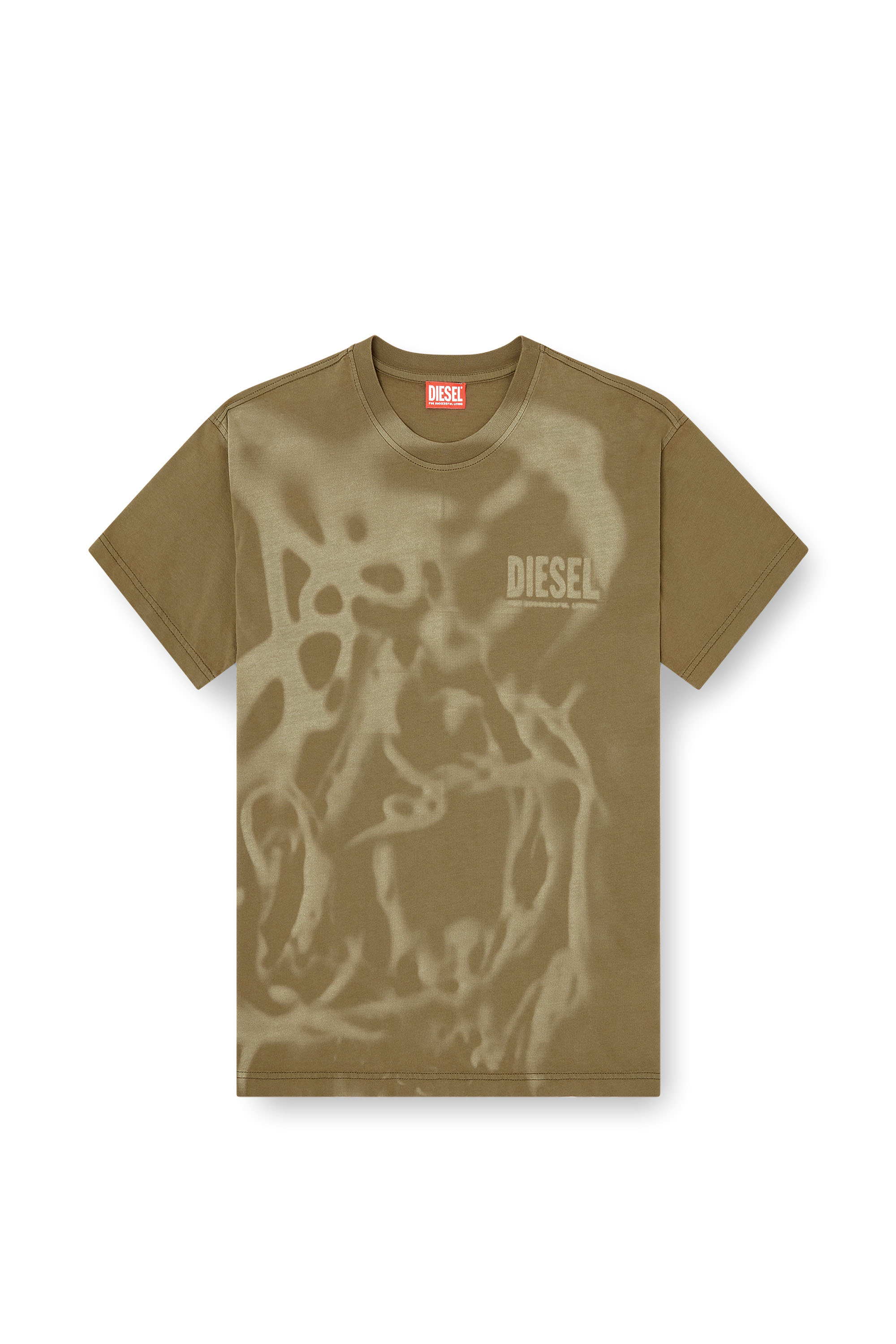 Diesel - T-NORM-V7, Herren Baumwoll-T-Shirt mit Laserdruck in Beige - 3