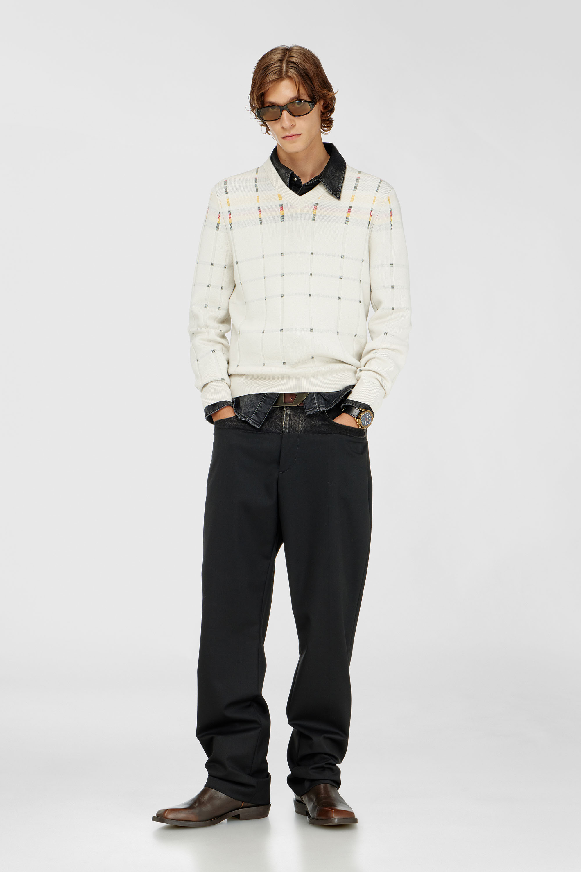Diesel - P-LOGAN, Herren Hose mit Denim- und Tailoring-Elementen in Schwarz - 1