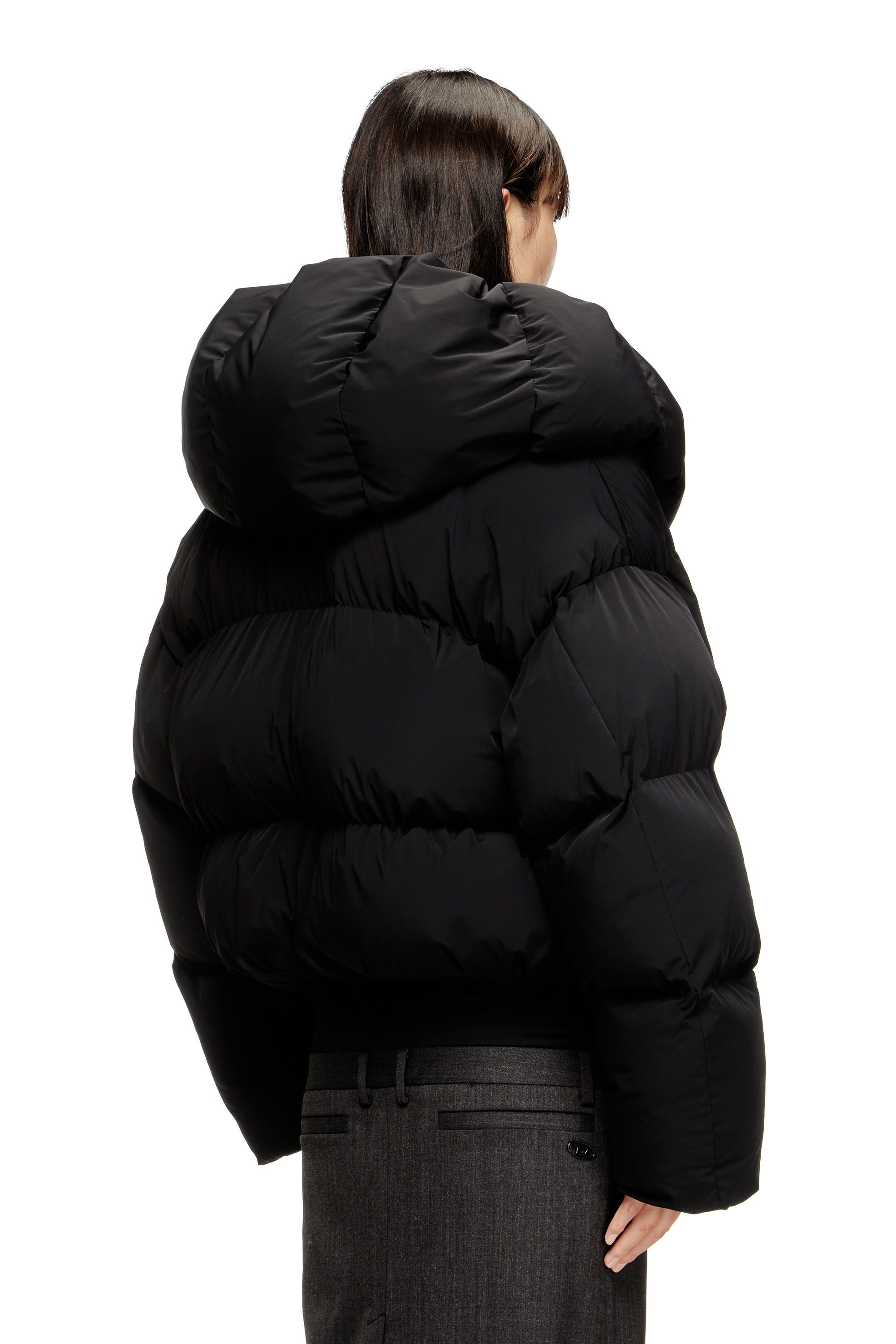 W-ILEY-T1, Schwarz Diesel - W-ILEY-T1, Damen Wickel-Daunen-Jacke aus Bi-Stretch-Nylon in Schwarz - 4