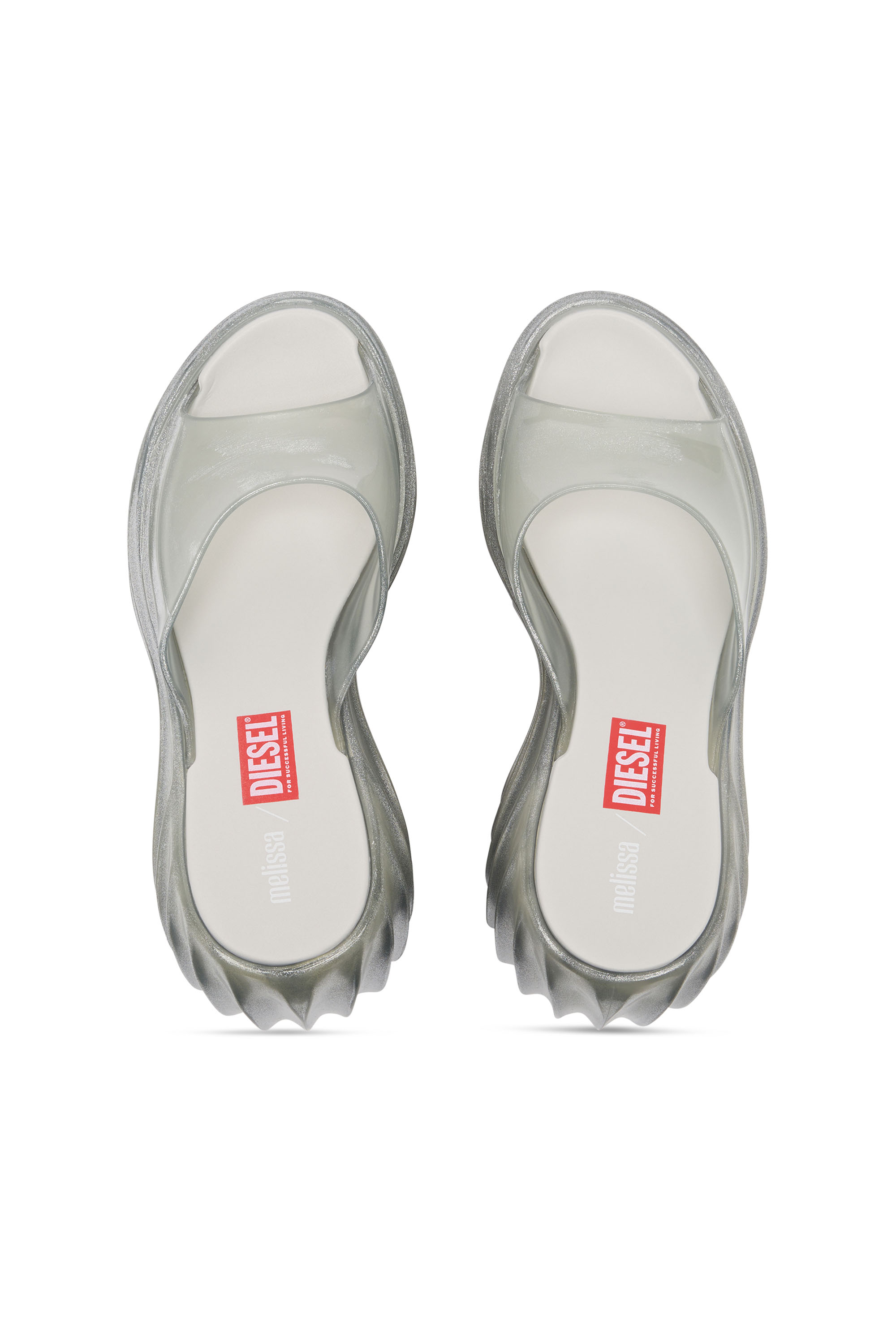 Diesel - MELISSA QUANTUM PLATFORM, Damen Plateau-Pantolette aus Melflex&reg; in Silber - 4