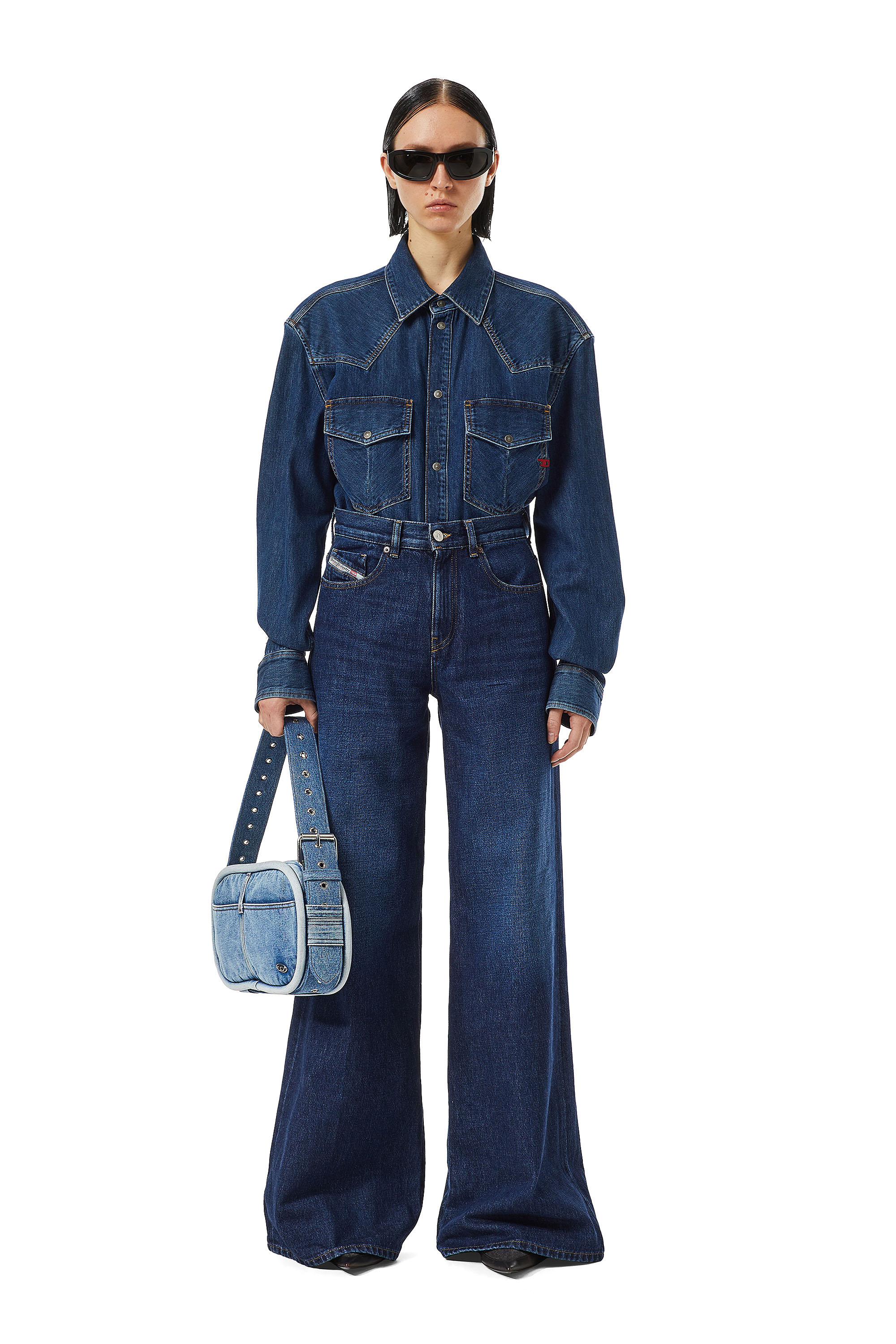 Diesel - Bootcut and Flare Jeans 1978 D-Akemi 09C03, Dark Blue - Image 5