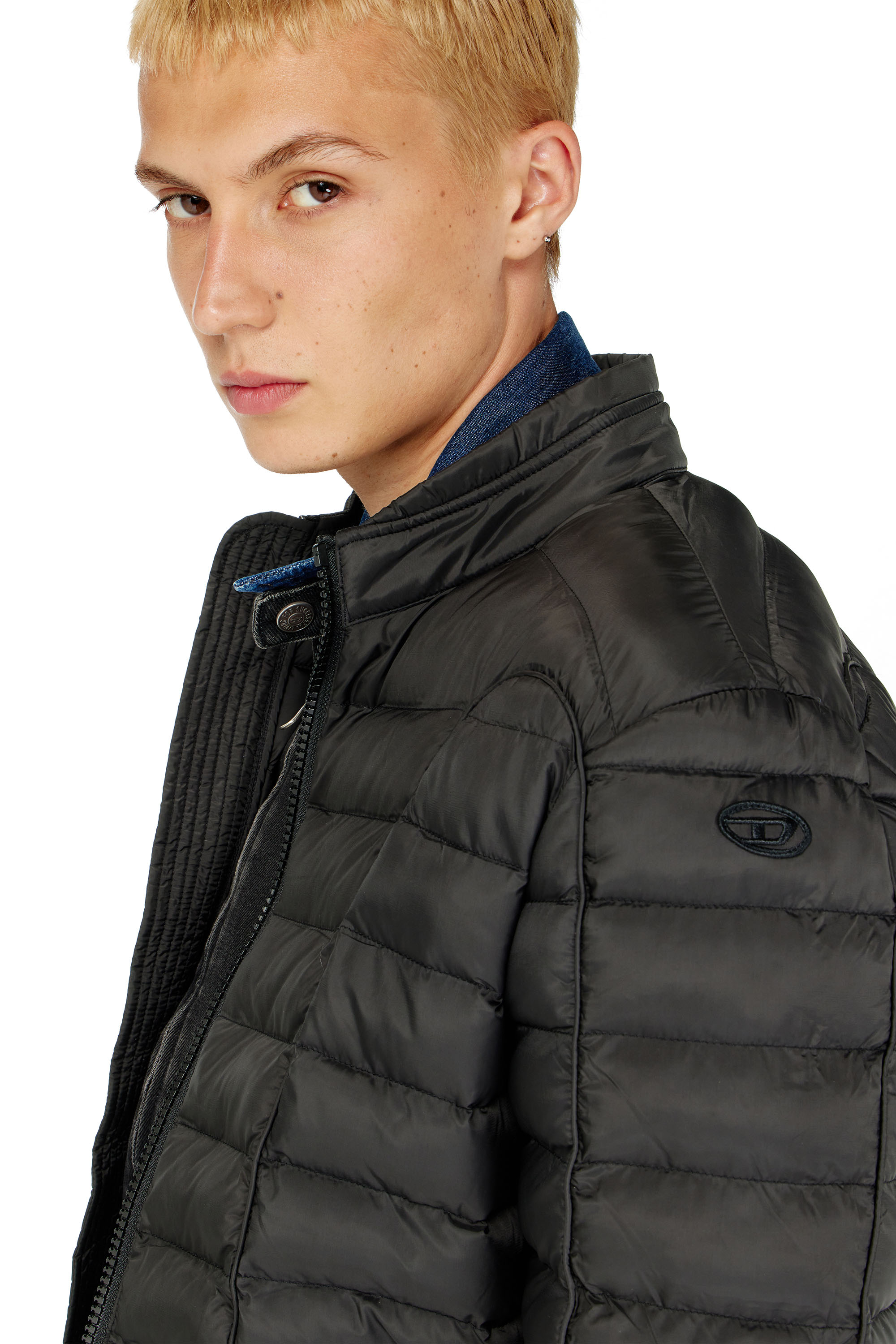 Diesel - W-PILOT, Herren Pufferjacke aus leichtem Nylon in Schwarz - 5