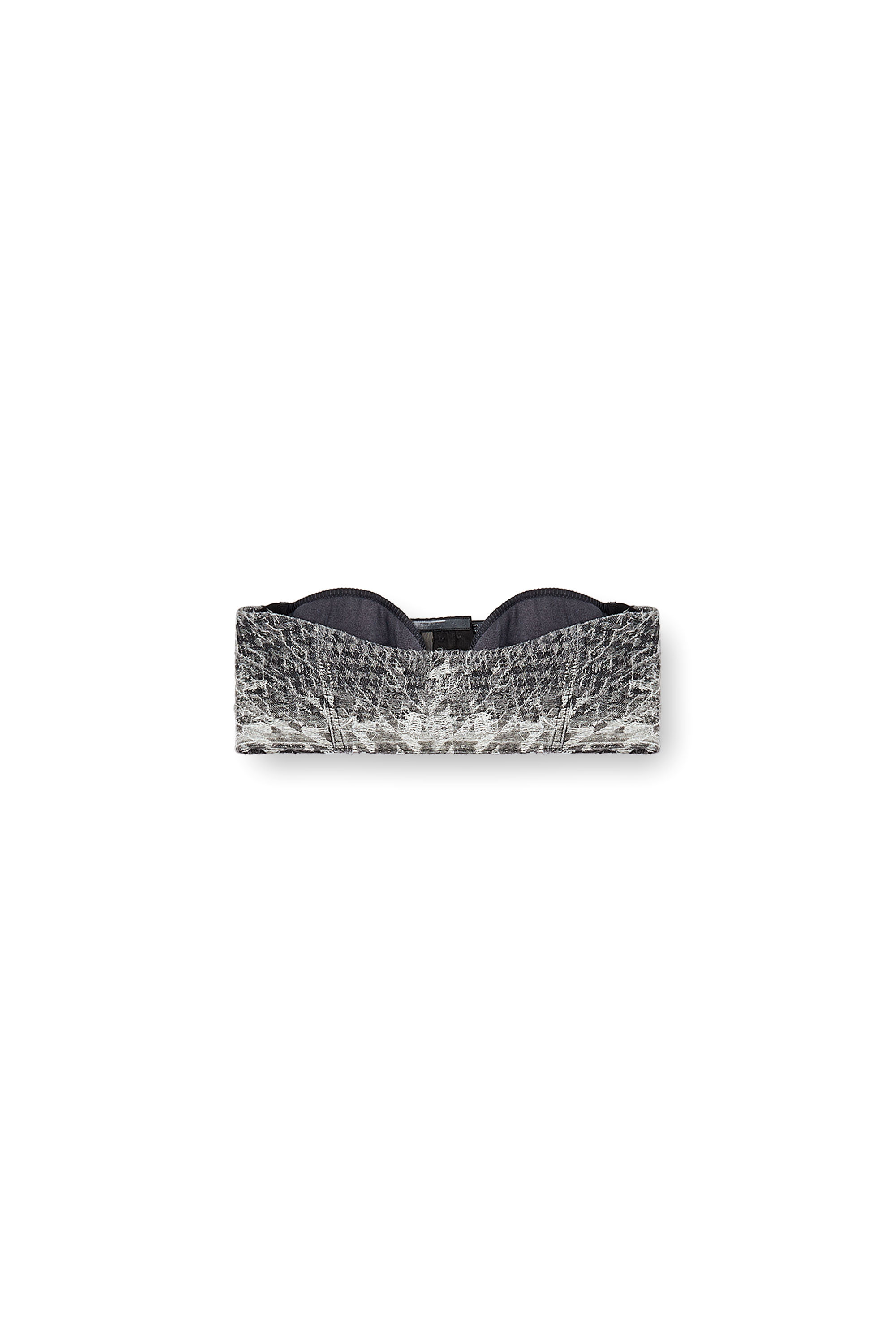 DE-TOPPYS-FSH, Schwarz/Weiss Diesel - DE-TOPPYS-FSH, Damen Bustier aus Prince-of-Wales-Jacquard-Denim in Schwarz/Weiss - 2