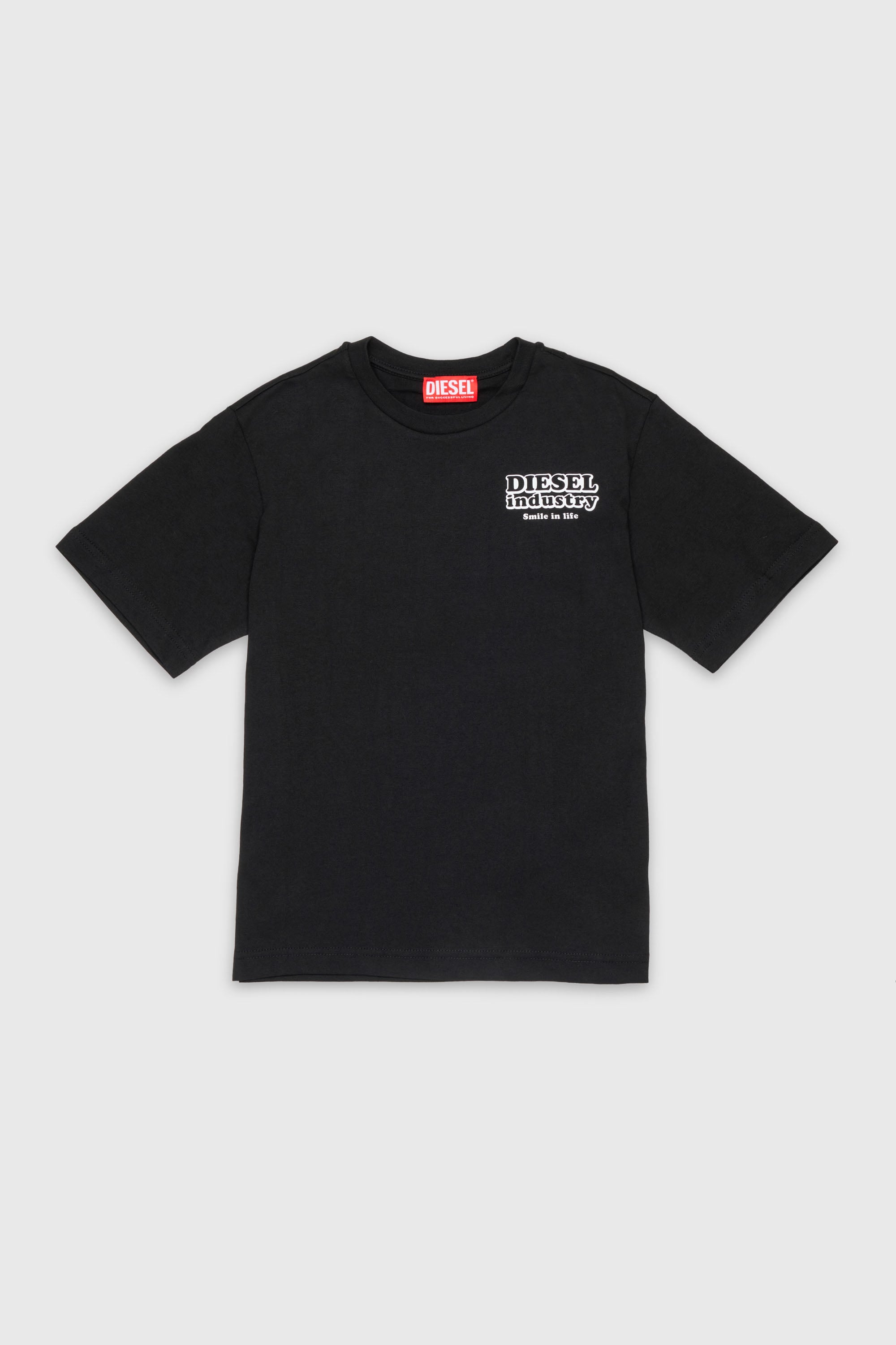 Diesel - TLODIM OVER, Herren T-shirt mit Diesel Industry Print in Schwarz - 1