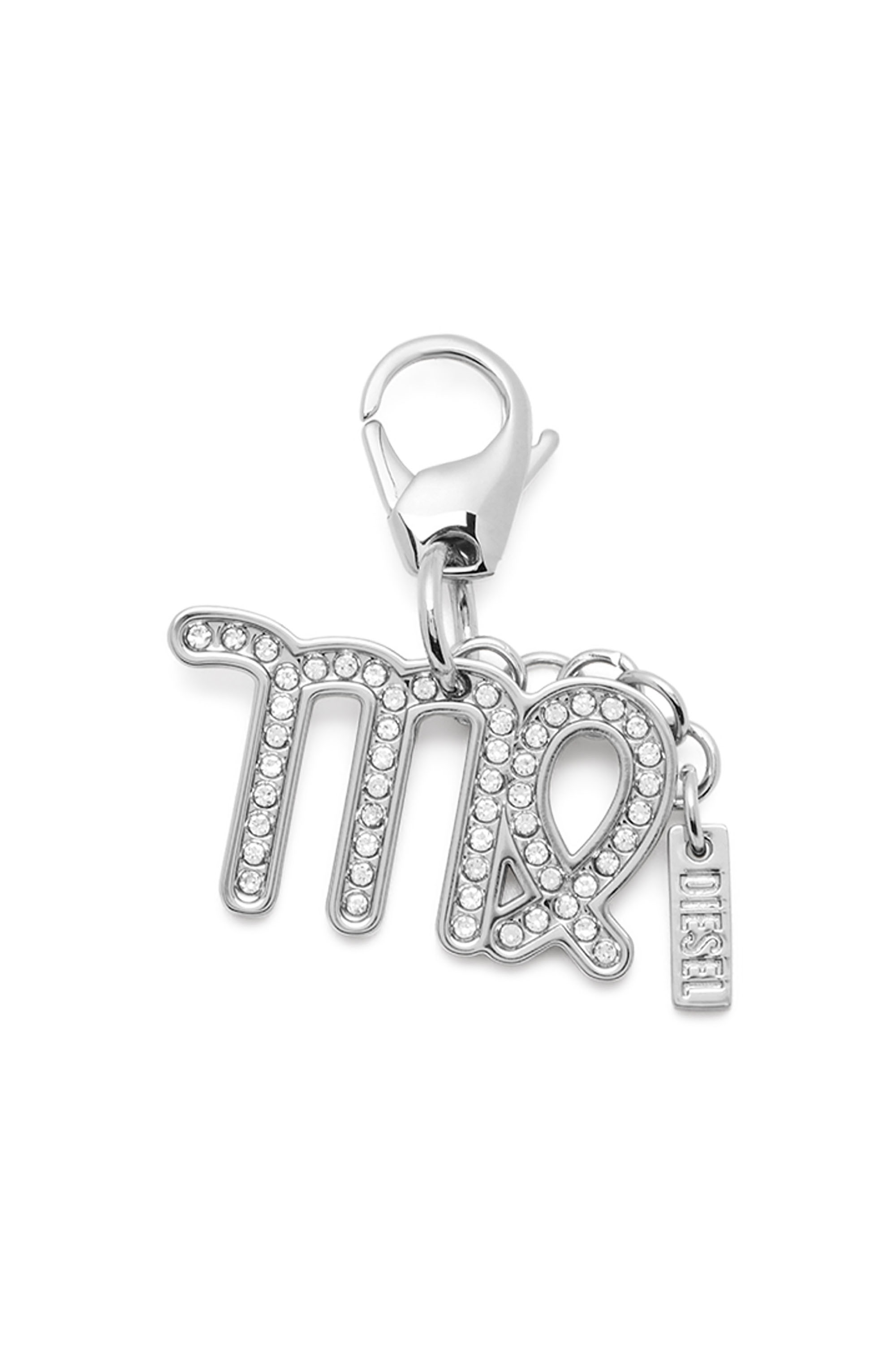 Diesel - CHARM VIRGO, Unisex Metallisches Jungfrau-Charm mit Strasssteinen in Silber - 1