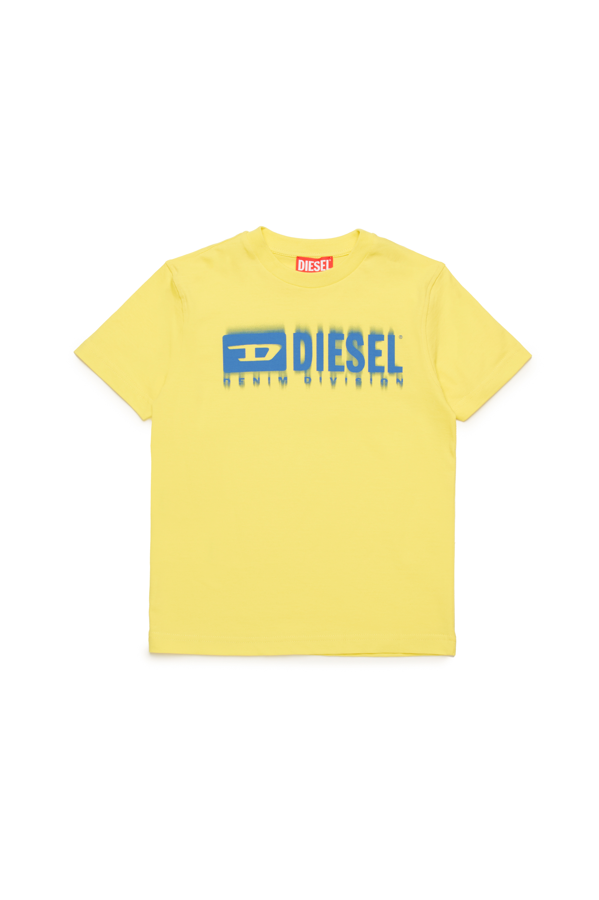 Diesel - TDIEGORL6, Herren T-Shirt mit verschmiertem Logo in Gelb - 1