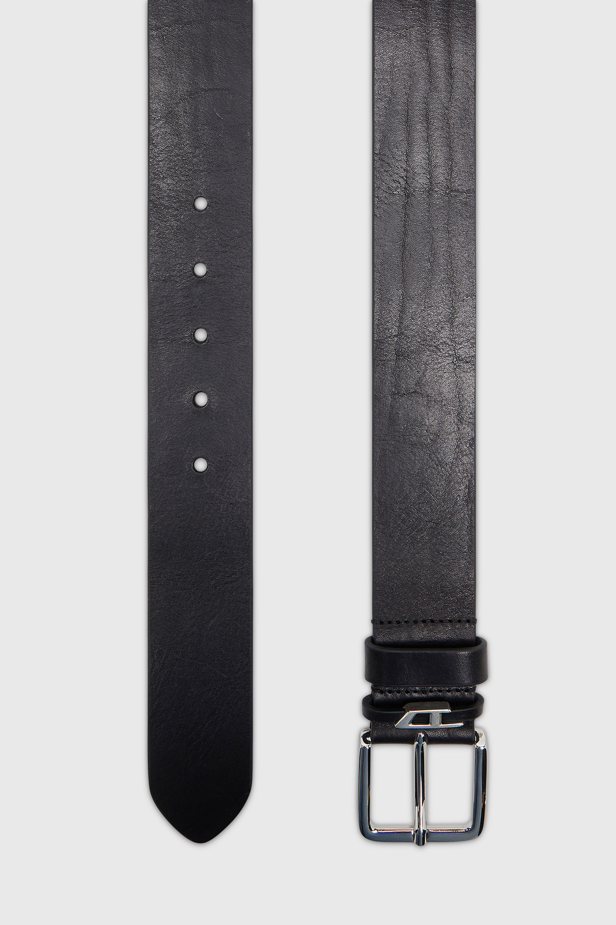 Diesel - B-D LOOP, Herren 4 cm G&uuml;rtel aus Crinkle-Leder in Schwarz - 2