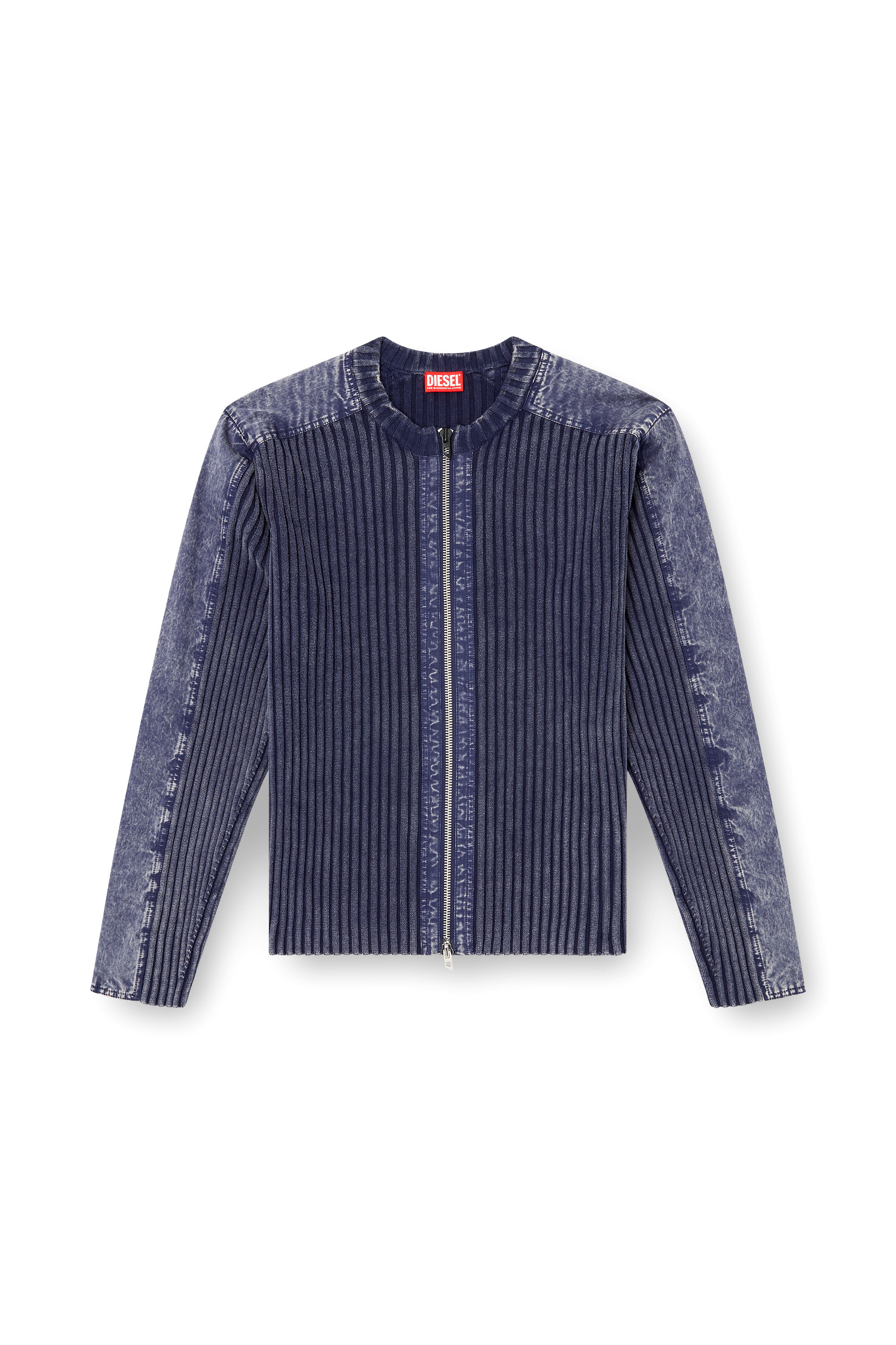 Diesel - K-MATTY, Herren Cardigan mit Reißverschluss und Ärmelbündchen aus Denim in null - 3
