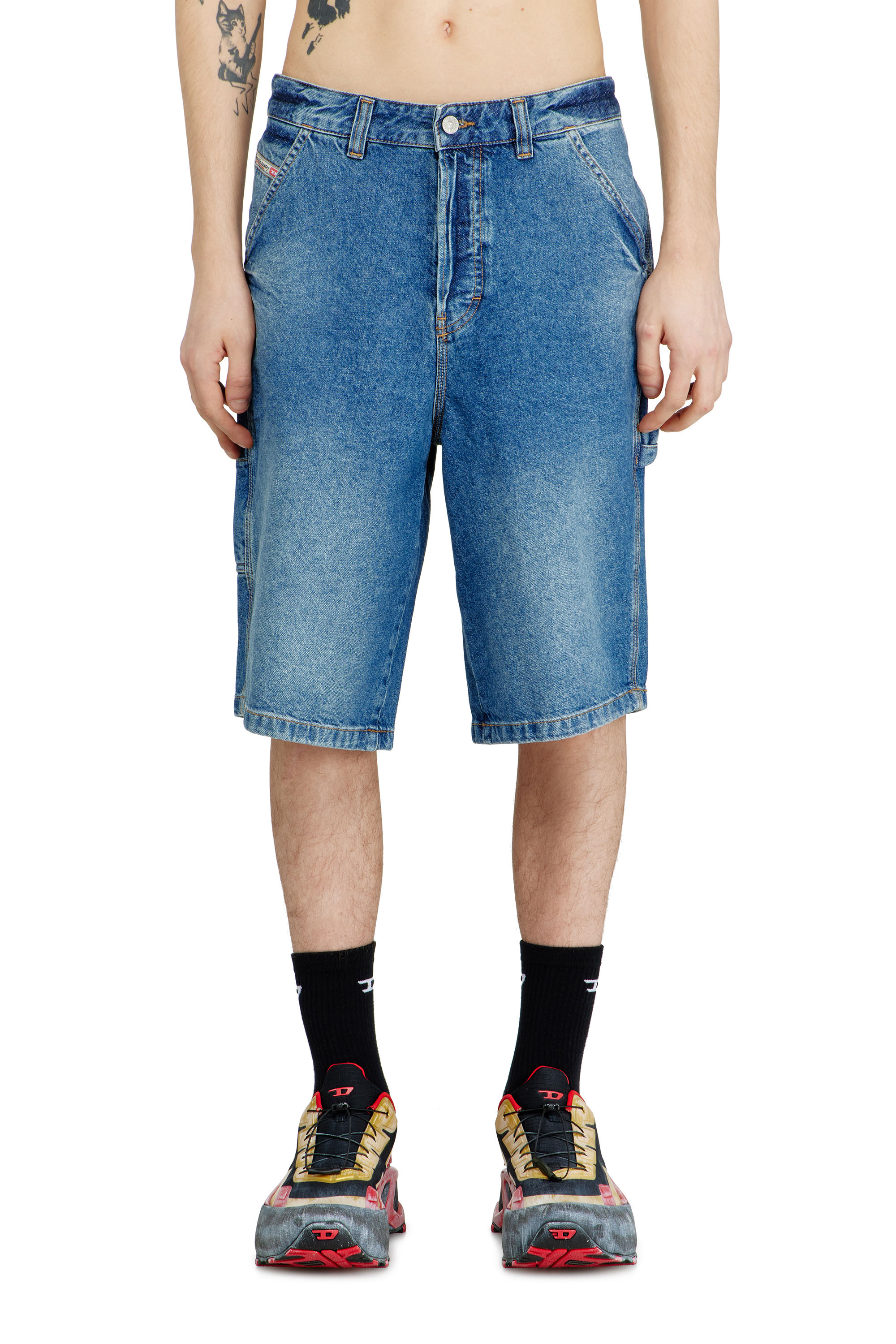 Diesel - D-LIVERY-W-SHORT, Herren Utility-Jeansshorts im Utility-Stil in Blau - 1