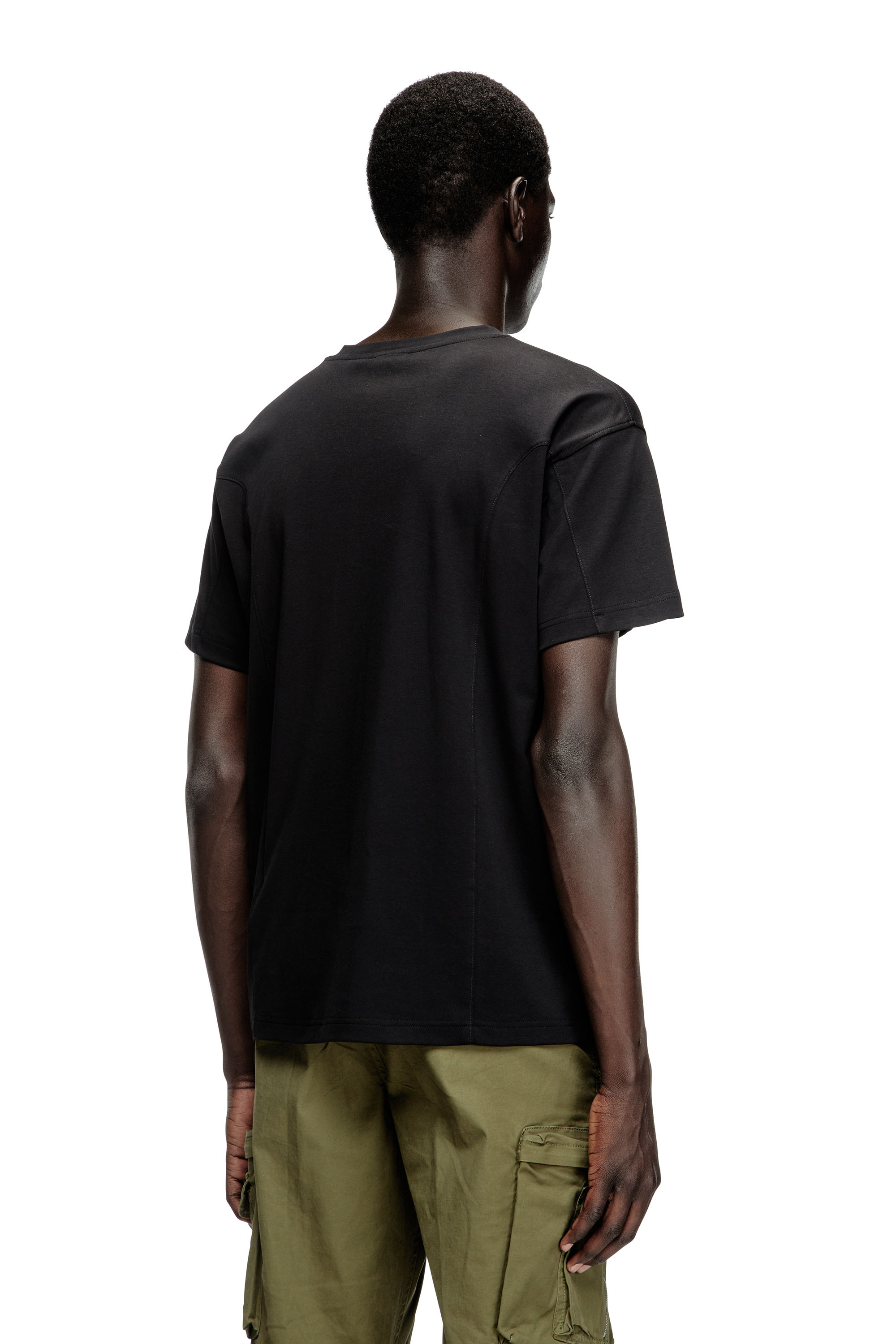 Diesel - T-NORM-INT, Herren Kurzarm-T-Shirt mit Einsätzen in Schwarz - 4