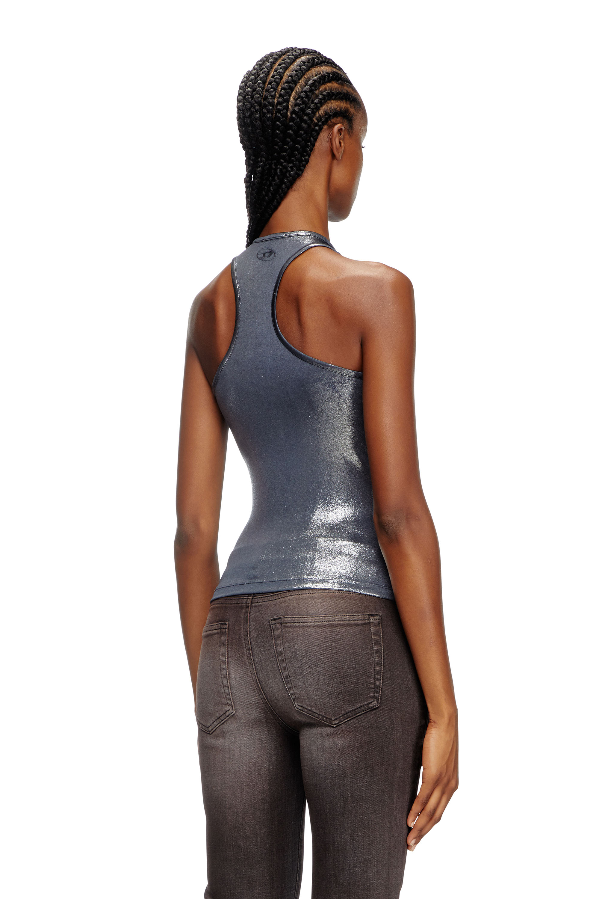 Diesel - T-AMA, Damen Metallic-Tanktop in Blau - 3