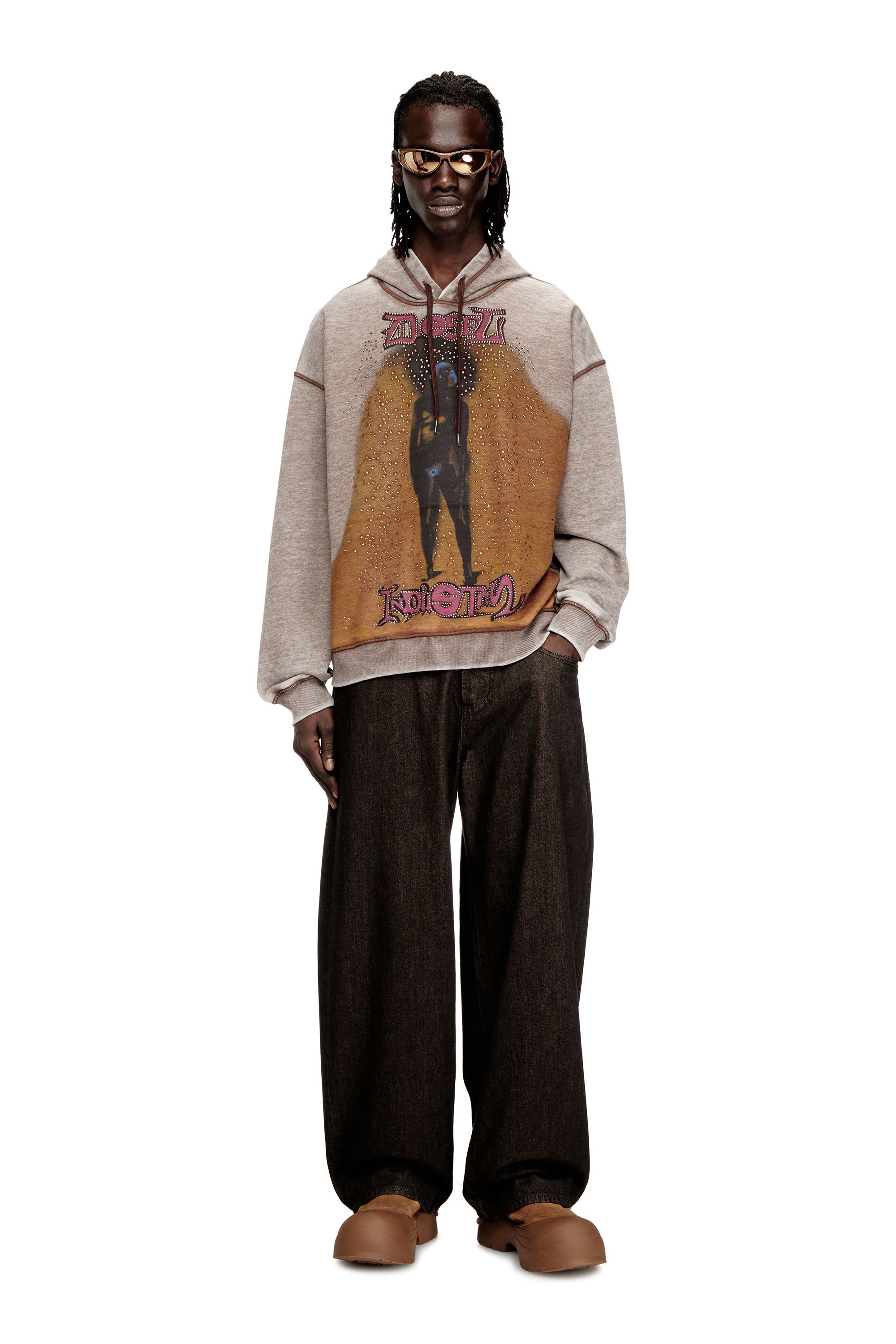 Diesel - S-BOXTON-HOOD, Herren Hoodie mit Druck und Nieten in null - 2