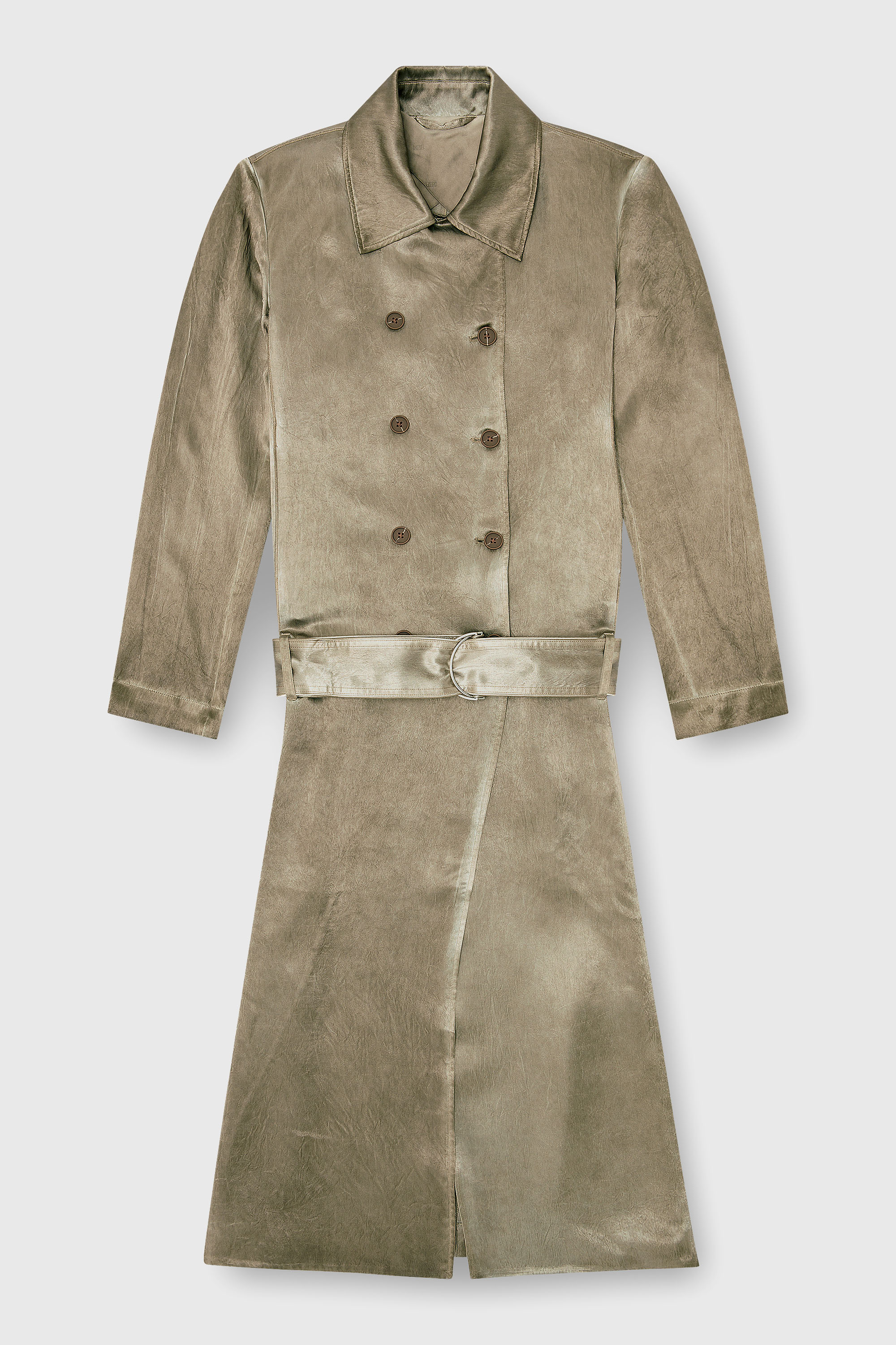 Diesel - G-LADES, Damen Trenchcoat aus geknittertem Satin in Hellbraun - 2