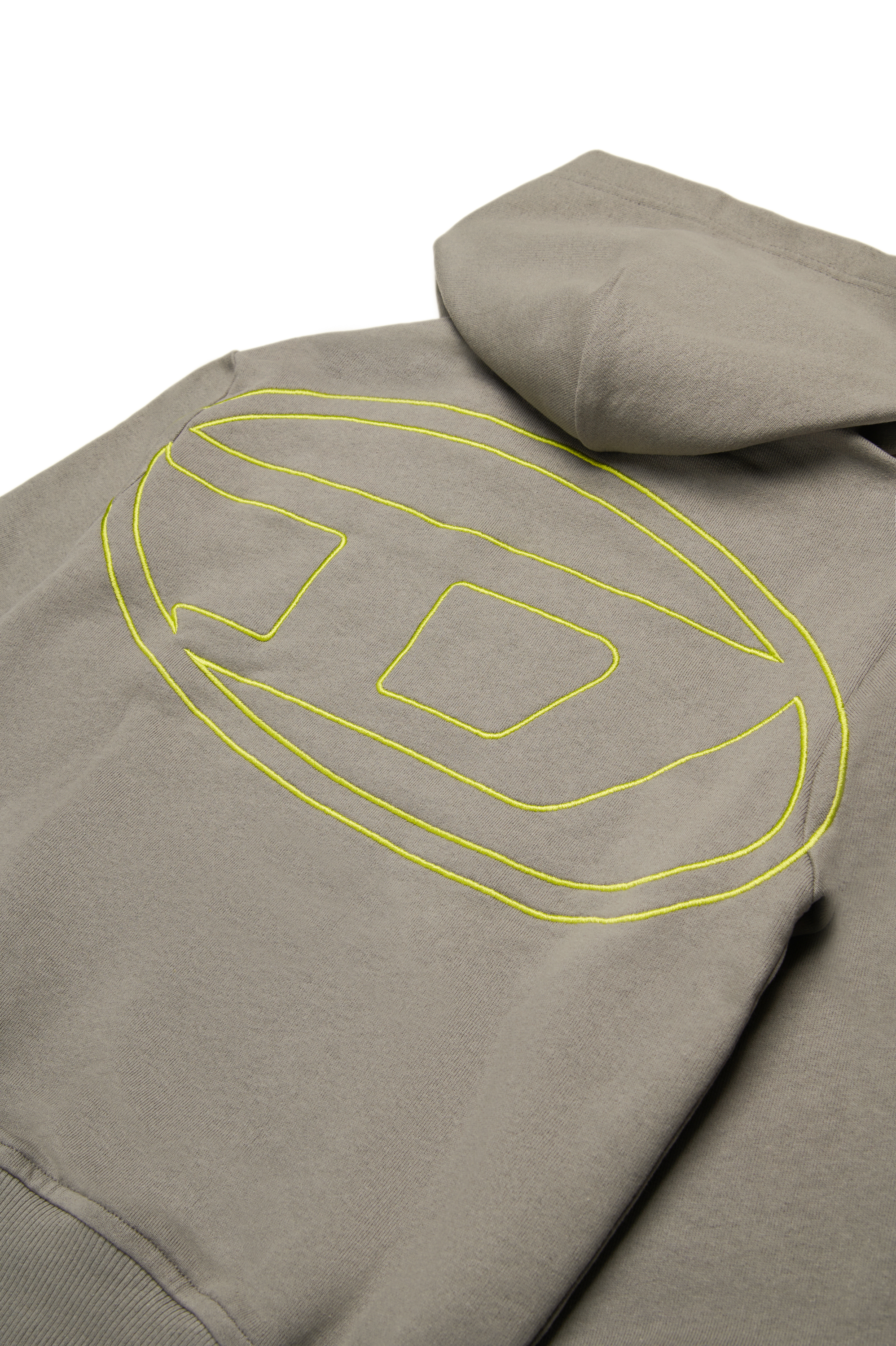 Diesel - SMACSHOODMEGOVALD OVER, Herren Kapuzenpullover mit großer Oval D-Stickerei in Grau - 4