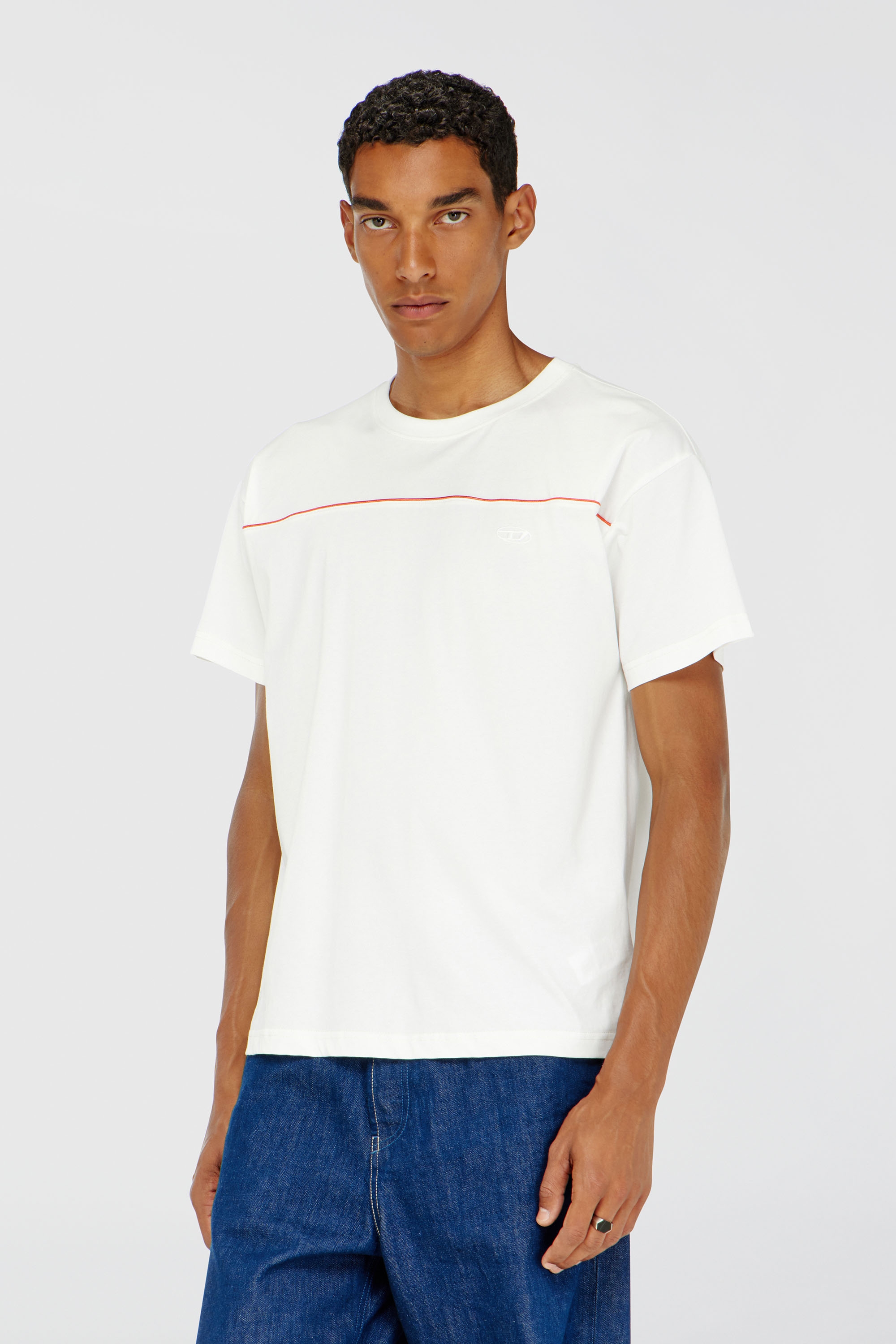 Diesel - T-NORM-PIPING, Herren T-Shirt mit kontrastierenden Paspeln in Wei&szlig; - 3