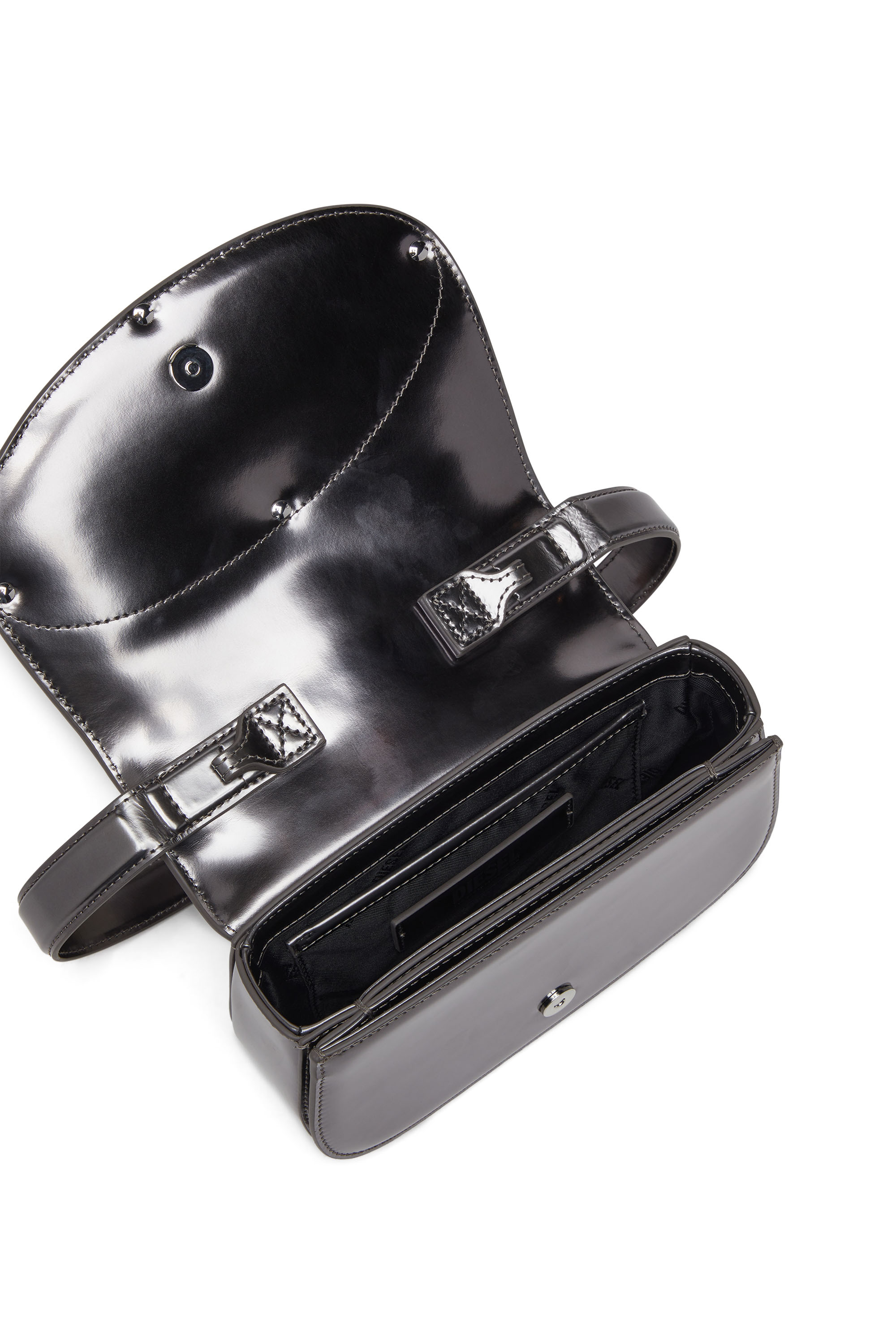 Diesel - 1DR, Damen 1DR-Ikonische Schultertasche aus Spiegel-Leder in Grau - 3