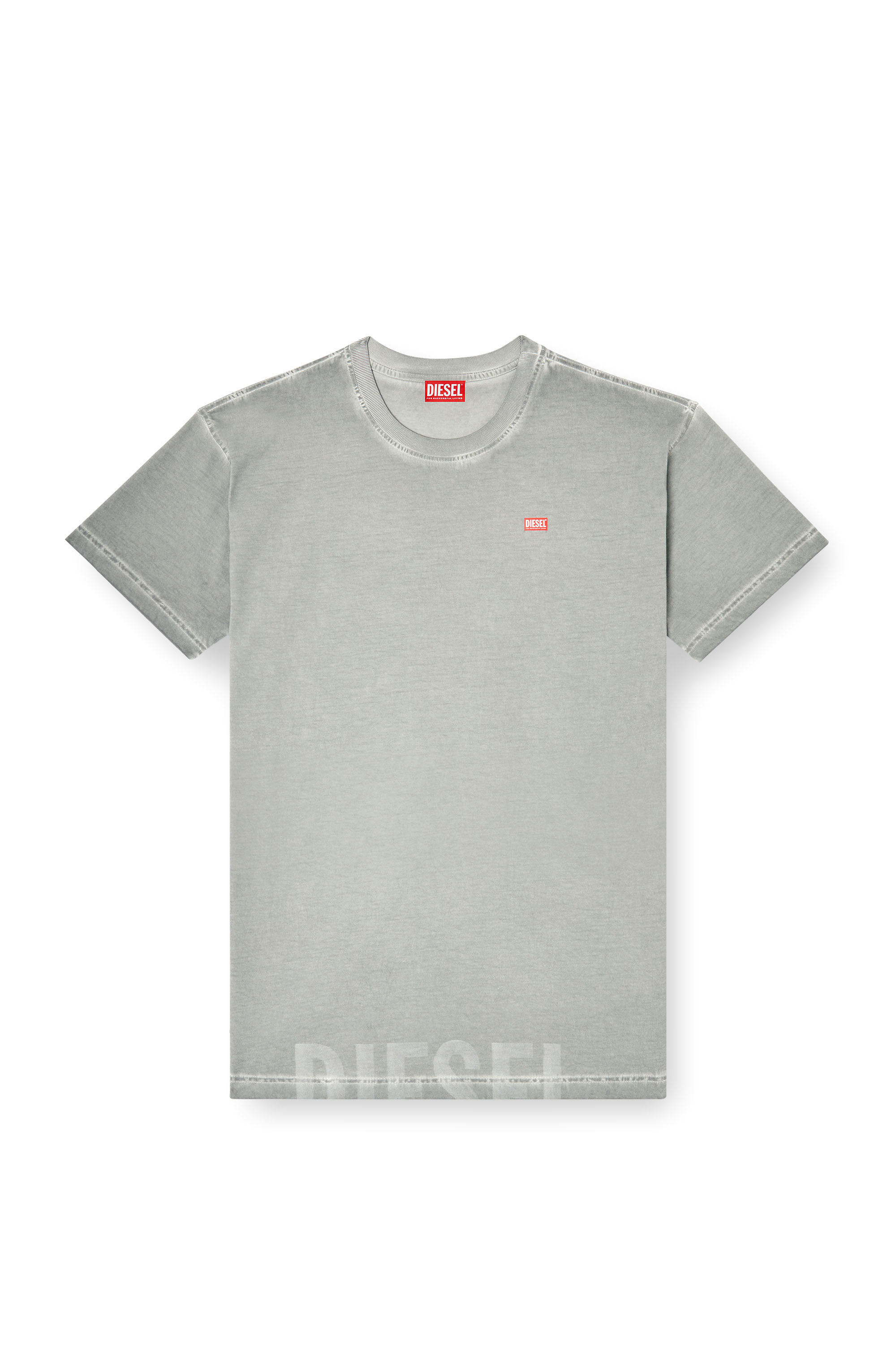 Diesel - T-NORM-T7, Herren T-Shirt aus Baumwolle mit Rundhalsausschnitt und Druck in Grau - 3