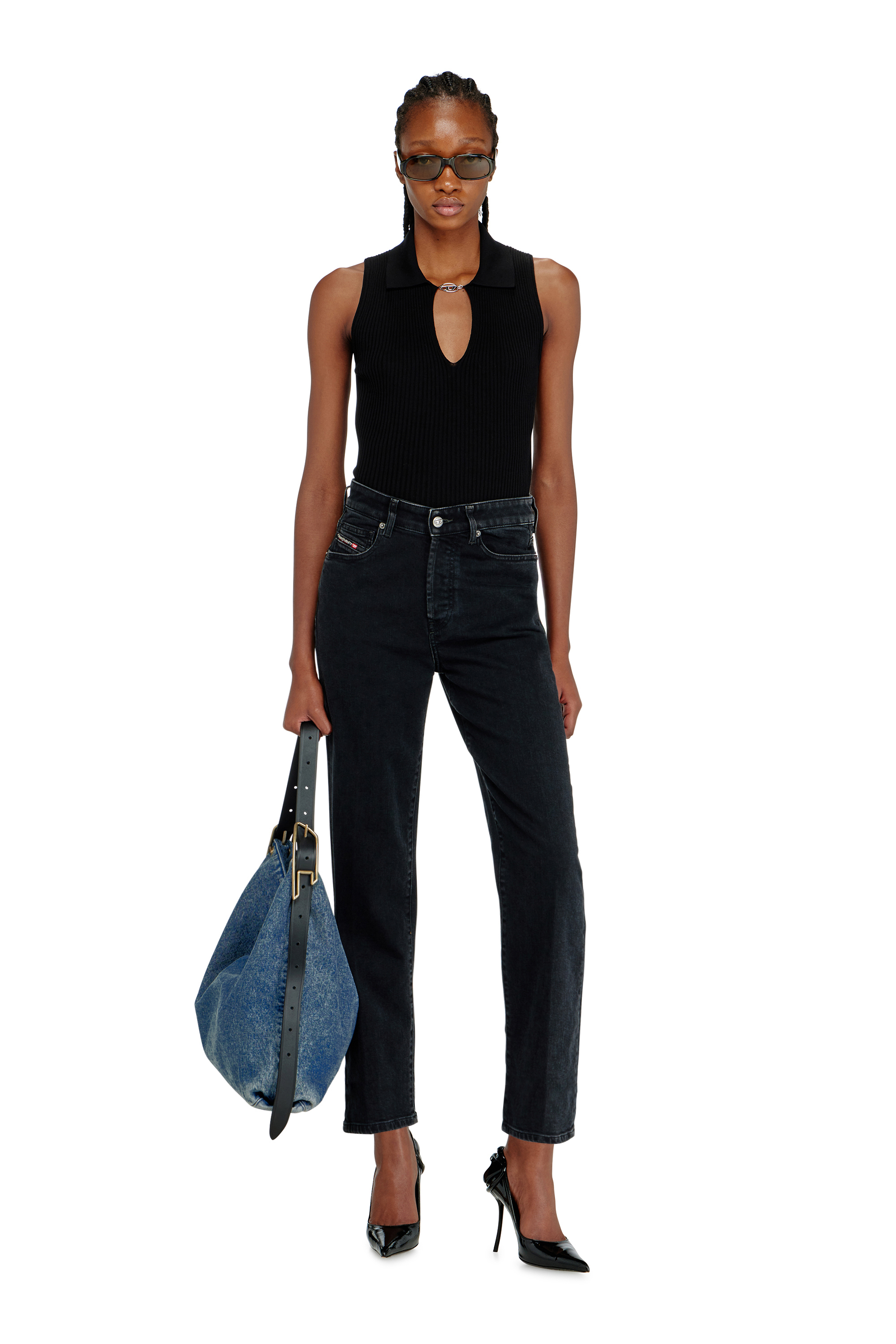 Diesel - Damen Regular Jeans 1981 D-Went 09N89, Schwarz/Dunkelgrau - 1