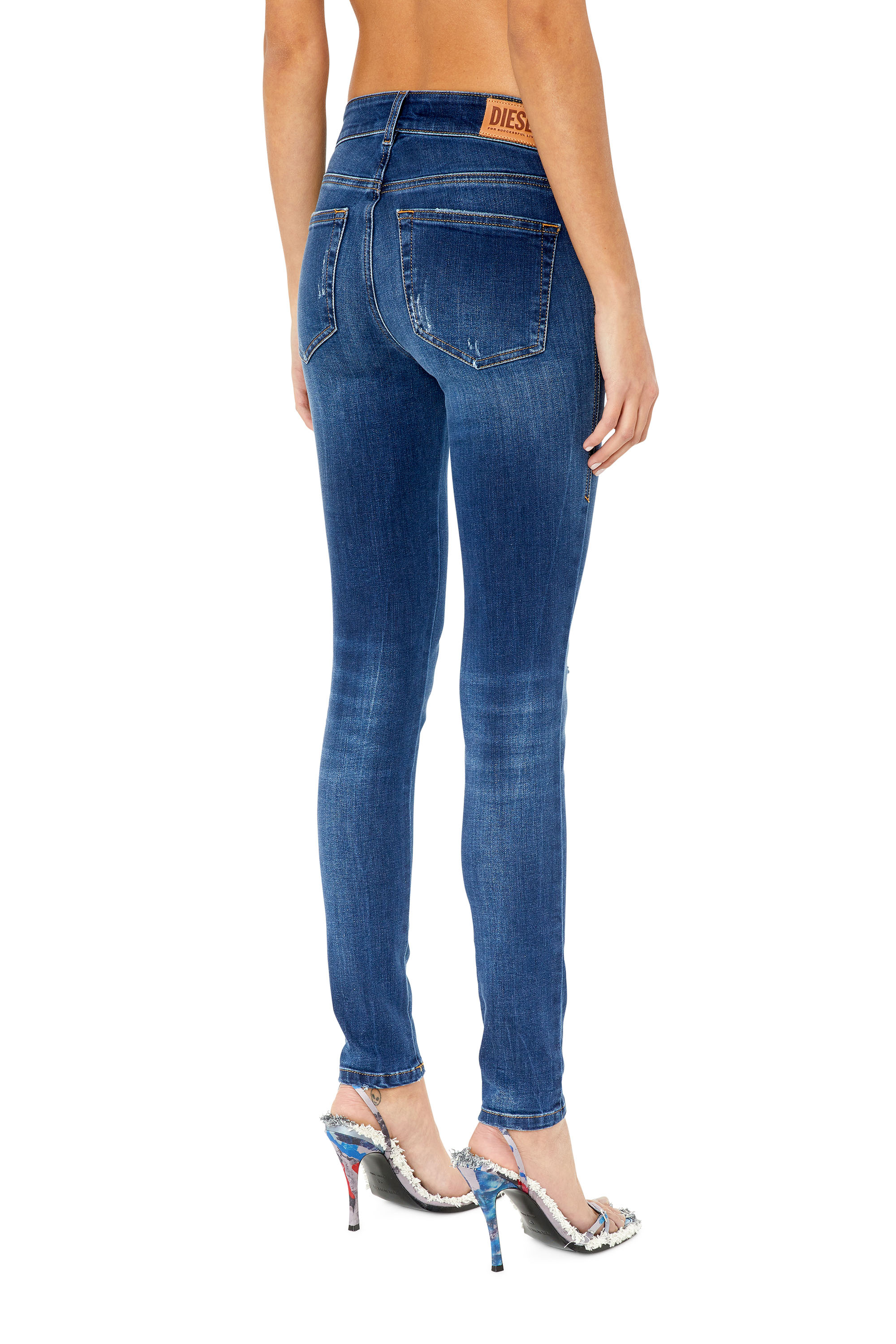 Diesel - 2017 Slandy E09CX Super skinny Jeans, Dunkelblau - Image 2