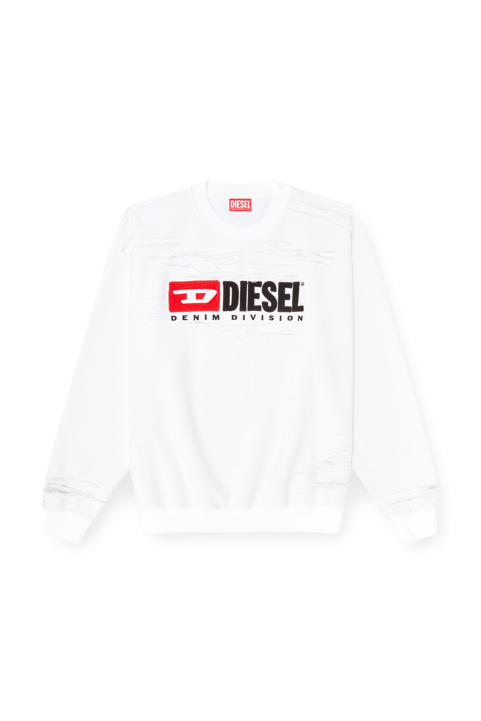Diesel - S-BOXT-V1, Herren Sweatshirt mit Devor&eacute;-Schwebef&auml;den in null - 3