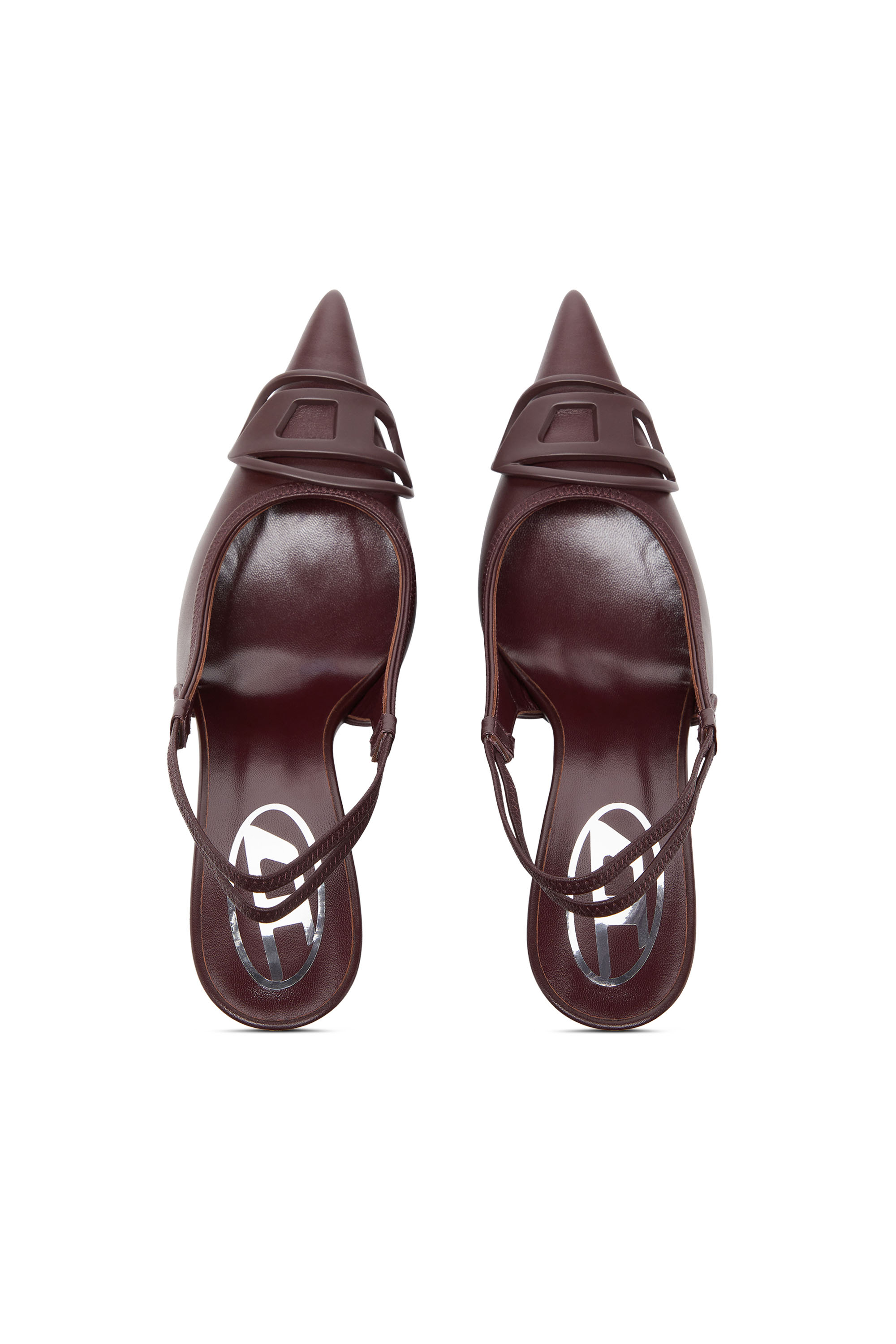 Diesel - D-VENUS SB, Damen D-Venus-Burgunderrote Slingback-Pumps aus Nappaleder in Burgunderrot - 4