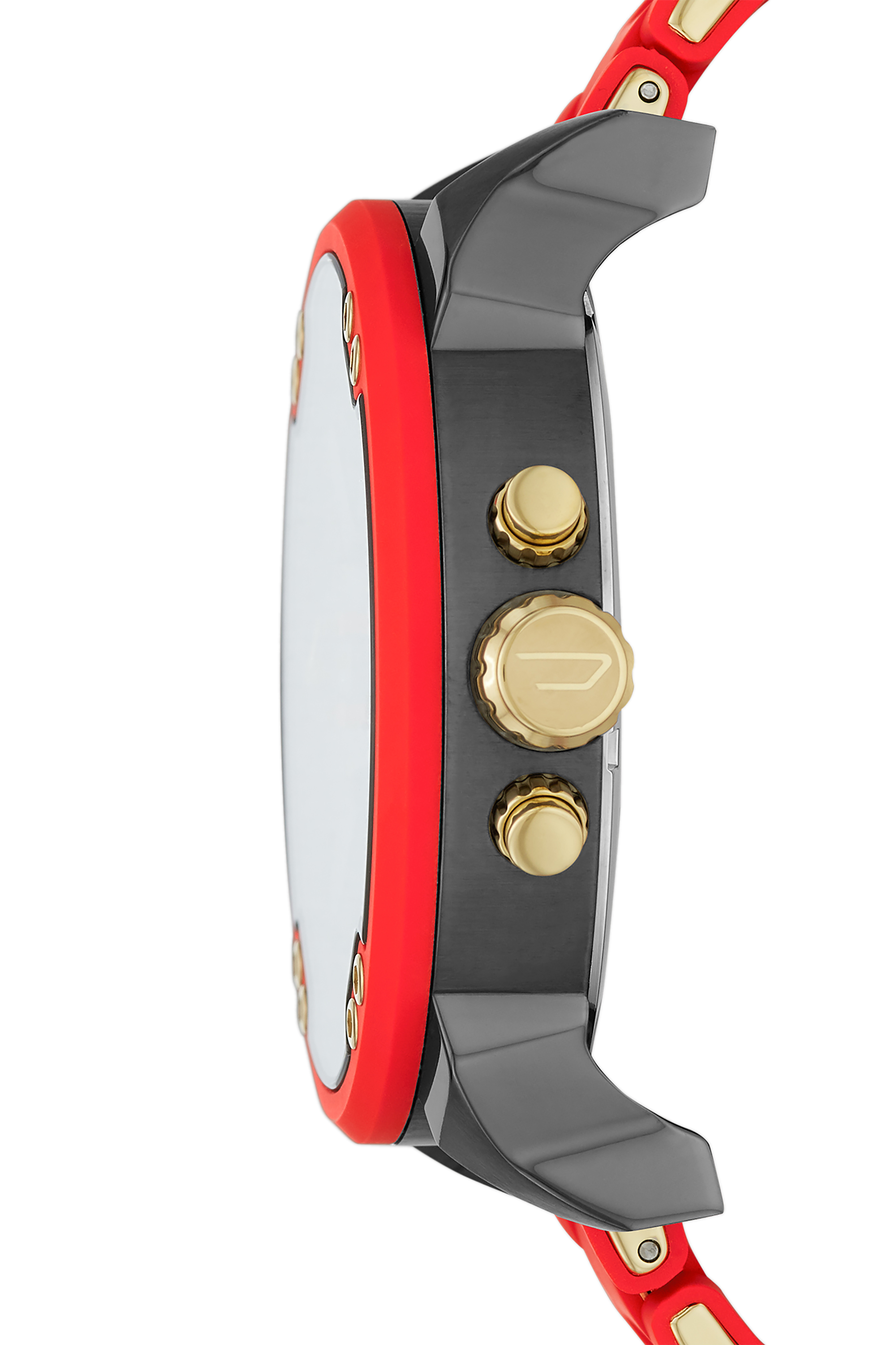 Diesel - DZ7430, Herren Mr. Daddy 2.0-Armbanduhr mit zwei Zeigern und Armband aus Edelstahl und Silikon in Rot - 3