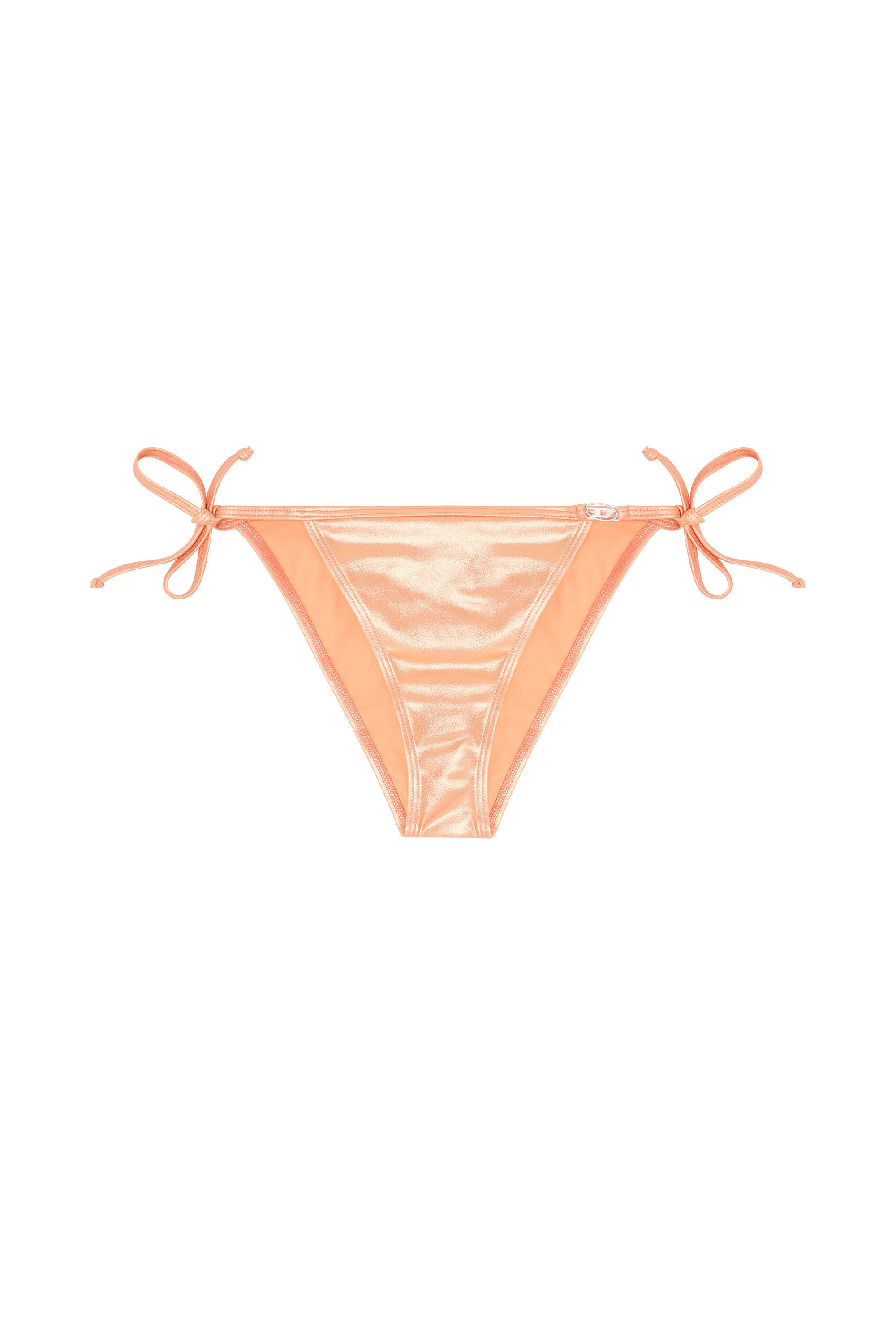 Diesel - BRIGITTES-DNM, Damen Seitlich gebundene Bikinihose aus schimmerndem Stoff in null - 3