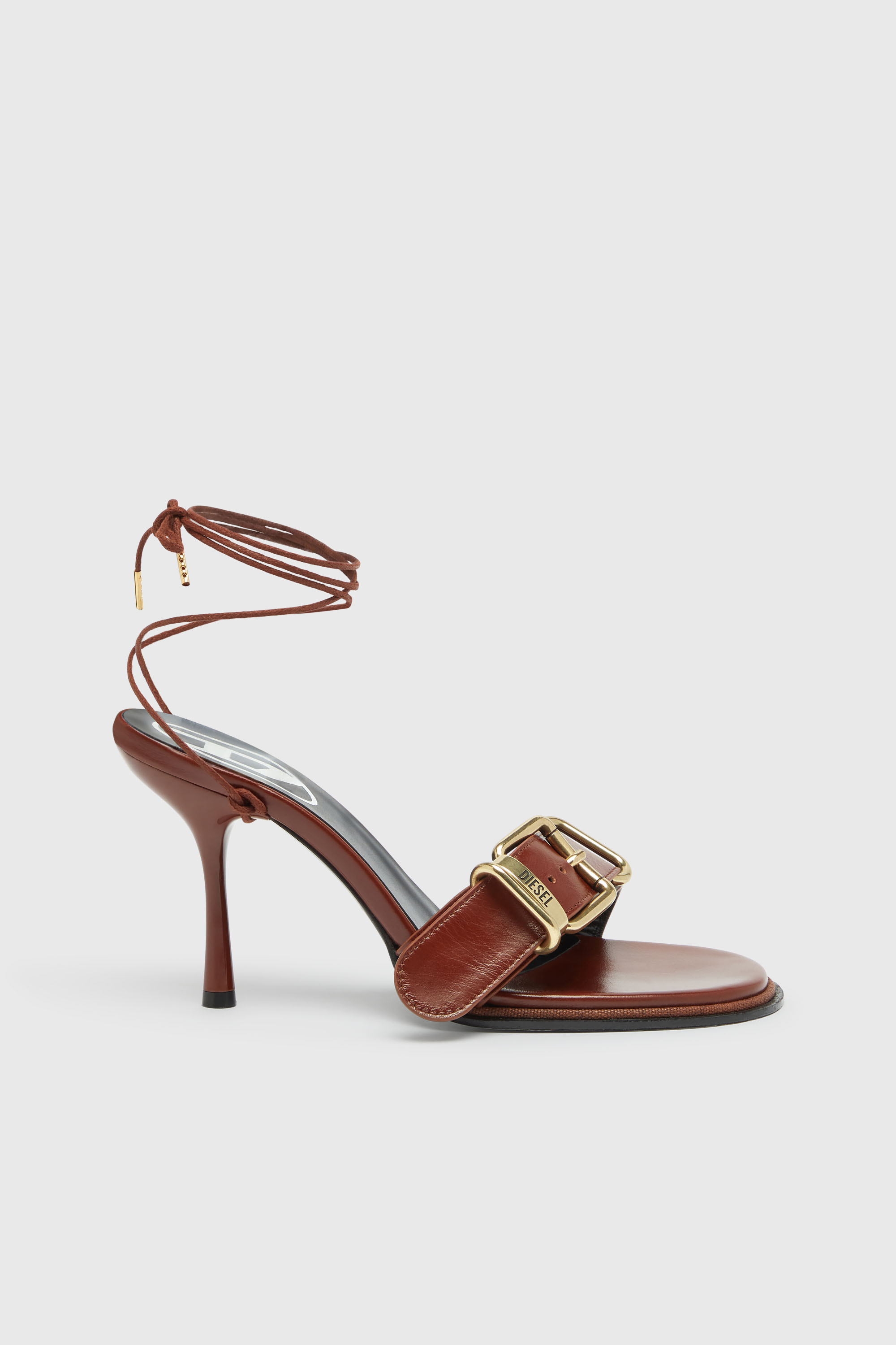 Diesel - D-COCCO-90-SA, Damen D-Cocco-Sandalen mit Kn&ouml;chelriemen aus Leder in Braun - 2