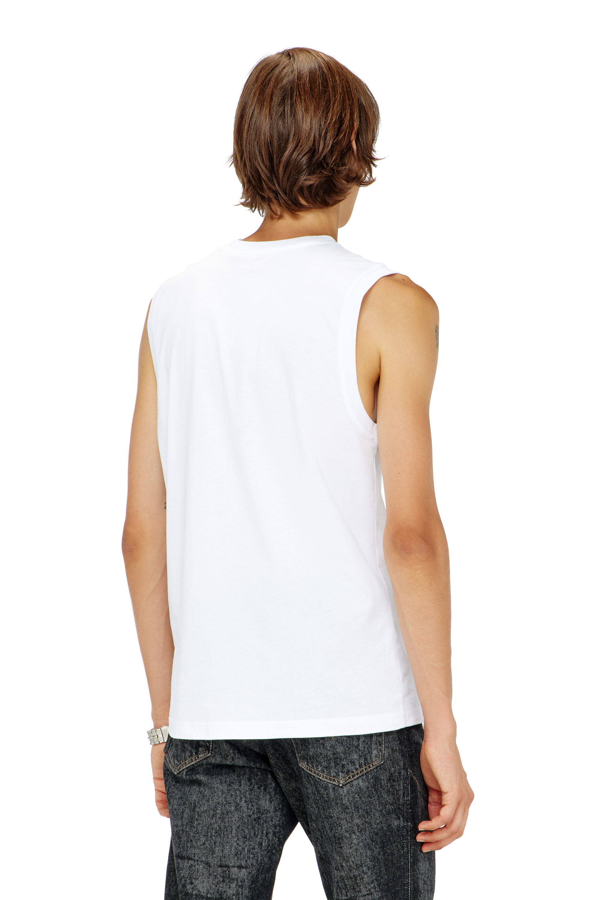 Diesel - T-ISCO-DIV, Herren Tanktop mit Logo-Print vorn in Wei&szlig; - 4