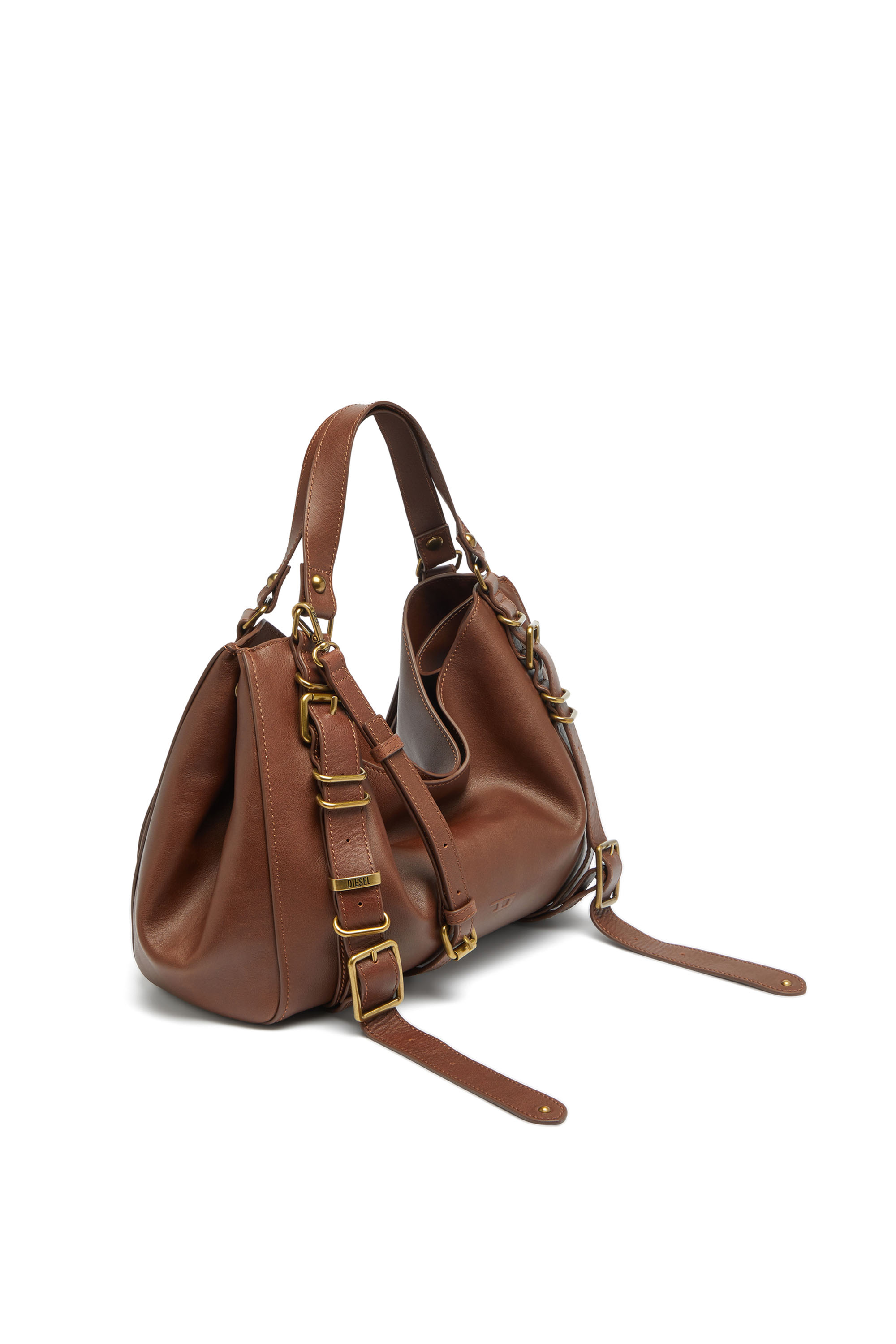Diesel - D-ONE TOPHANDLE M, Unisex D-One-Medium Henkeltasche aus behandeltem Leder in Braun - 4