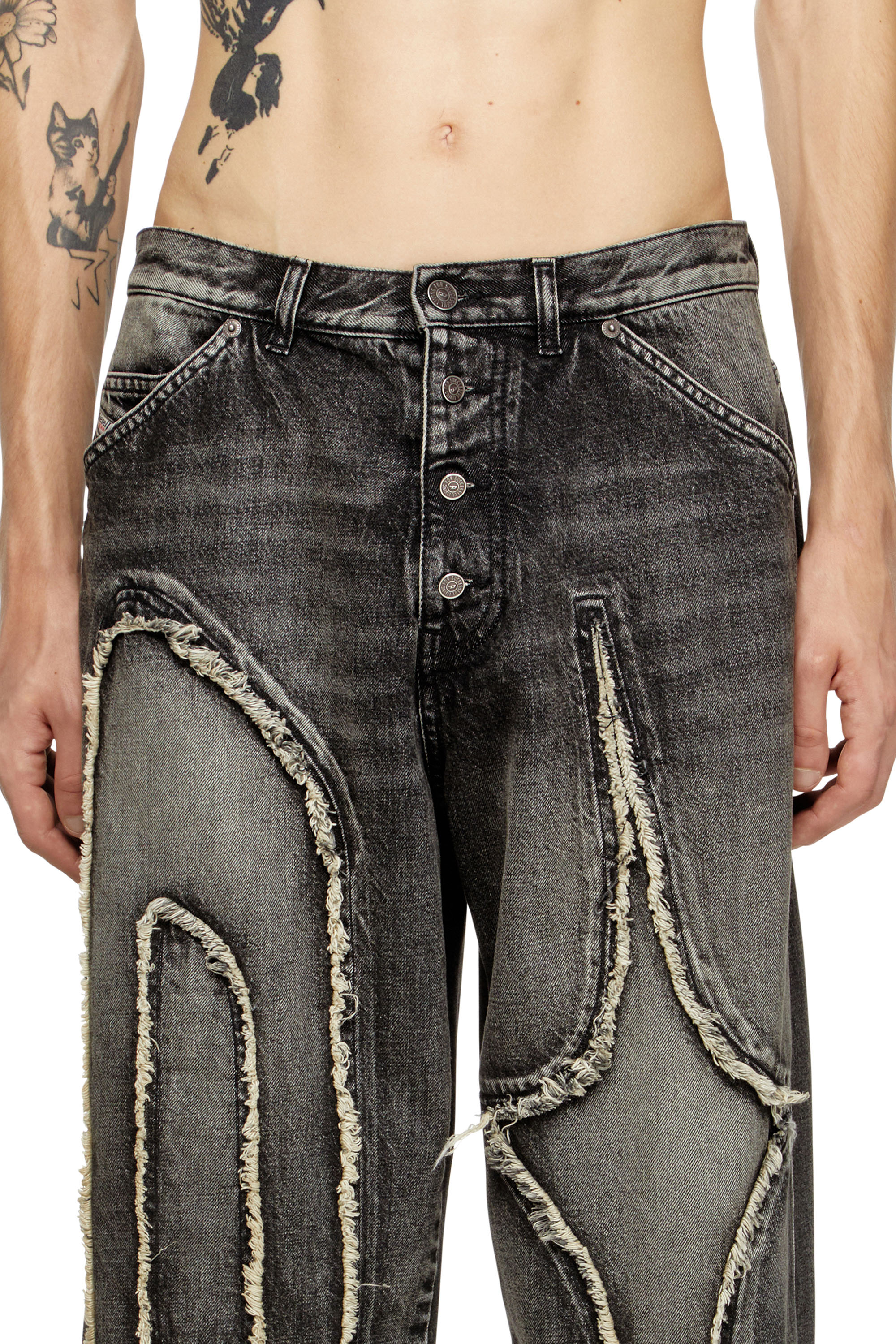 Diesel - Unisex Straight Jeans D-ThugClub 0BEBT, Schwarz/Dunkelgrau - 5