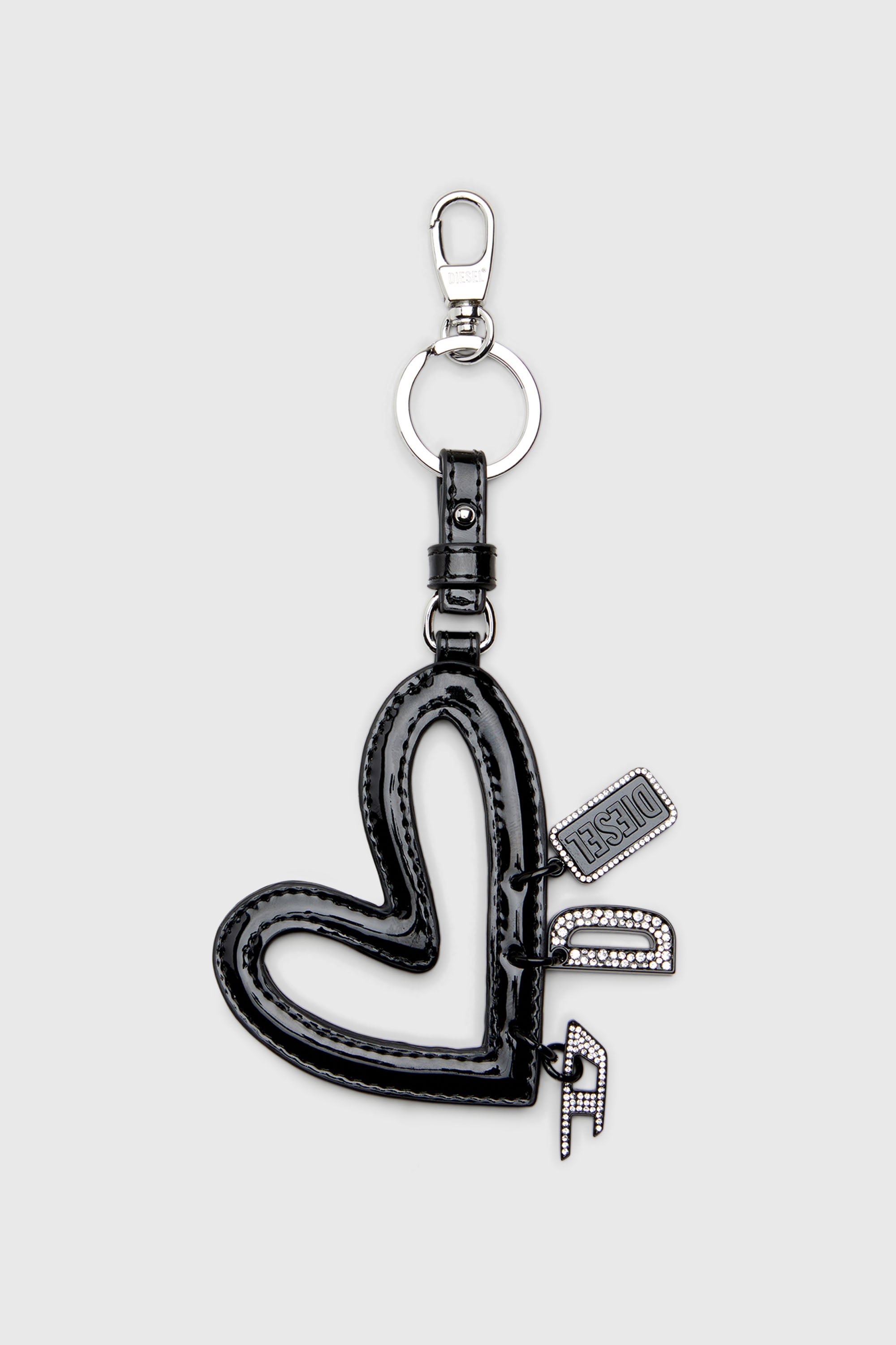 Diesel - MULTI II, Damen Herzf&ouml;rmiger Anh&auml;nger mit gl&auml;nzendem Finish in Schwarz - 1