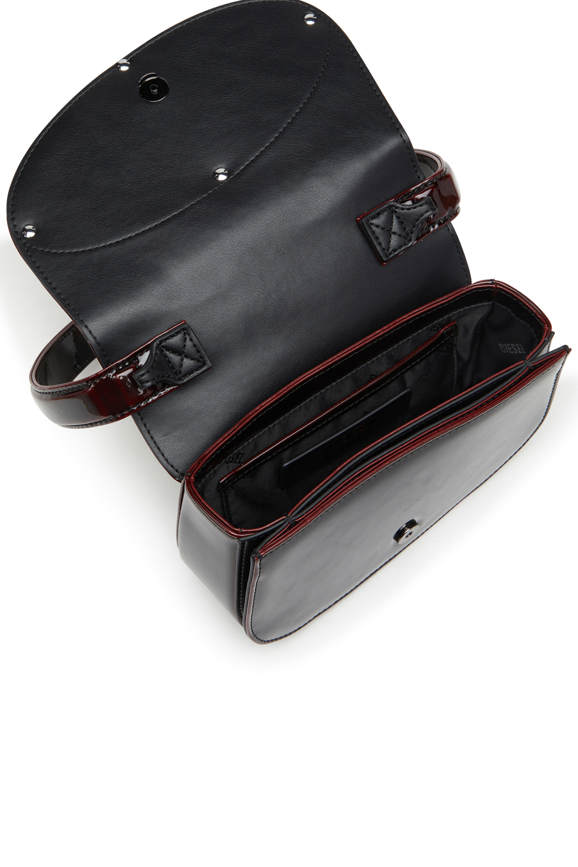 Diesel - 1DR, Damen 1DR-Ikonische 1DR-Tasche aus flüssigem PU in Burgunderrot - 3