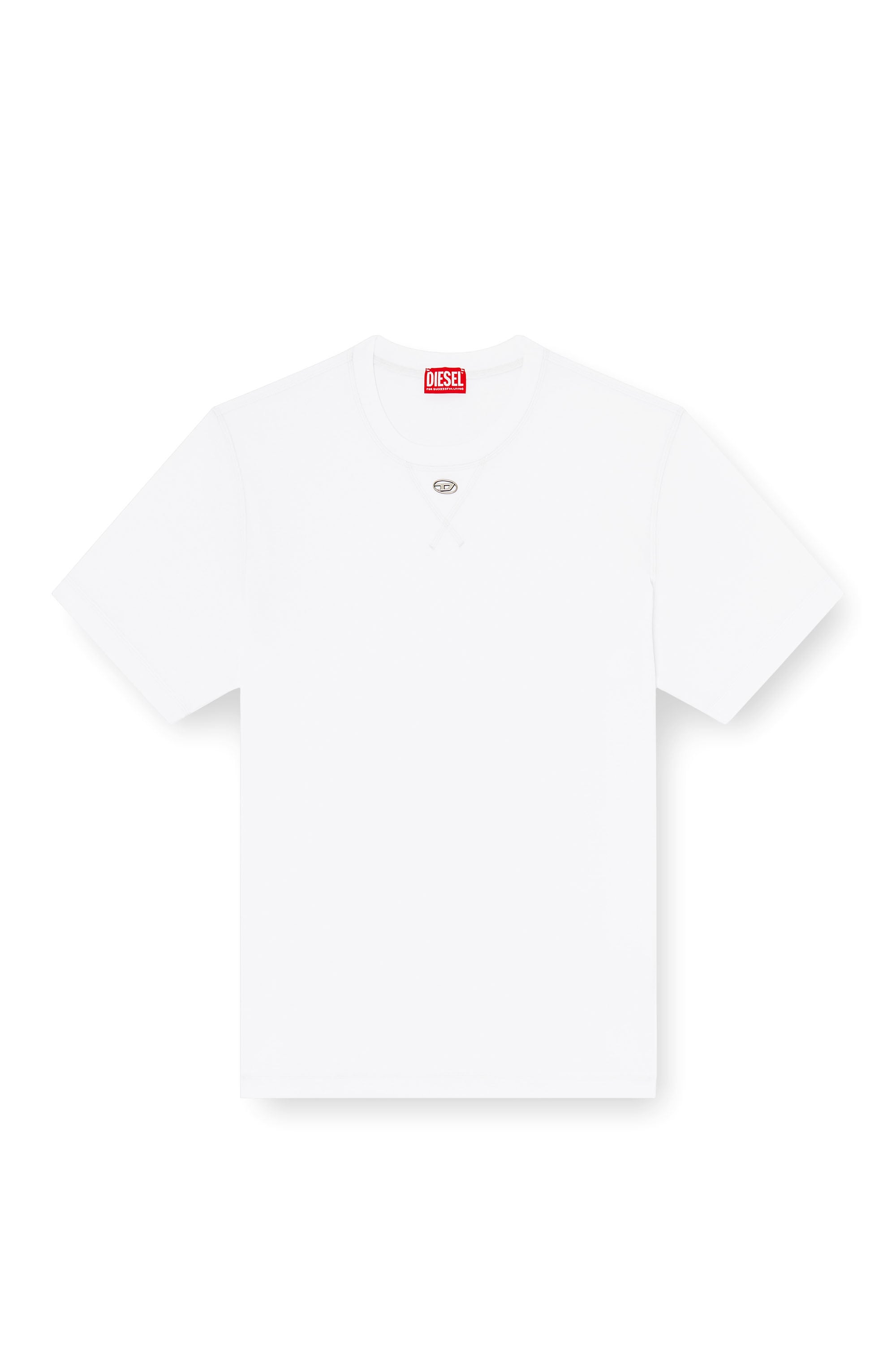 Diesel - T-MADJUST-TR, Herren Regul&auml;res T-Shirt mit Rundhalsausschnitt und ovalem D in Wei&szlig; - 3