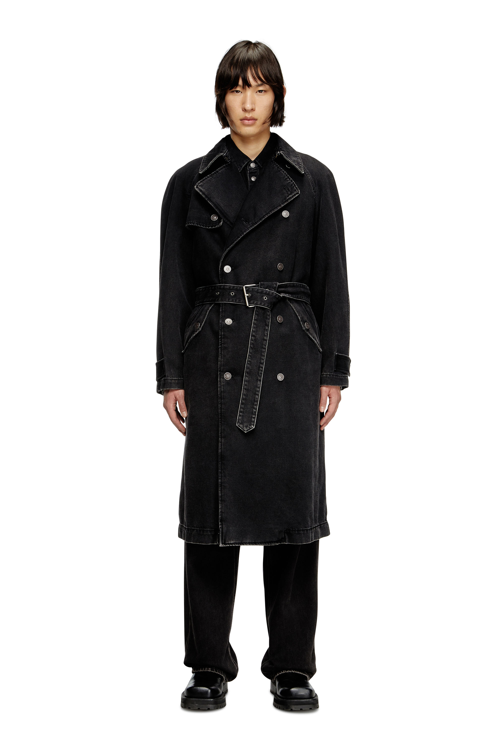 Diesel - D-DELIRIOUS-D, Herren Trenchcoat aus Denim in cleaner Waschung in Schwarz - 2