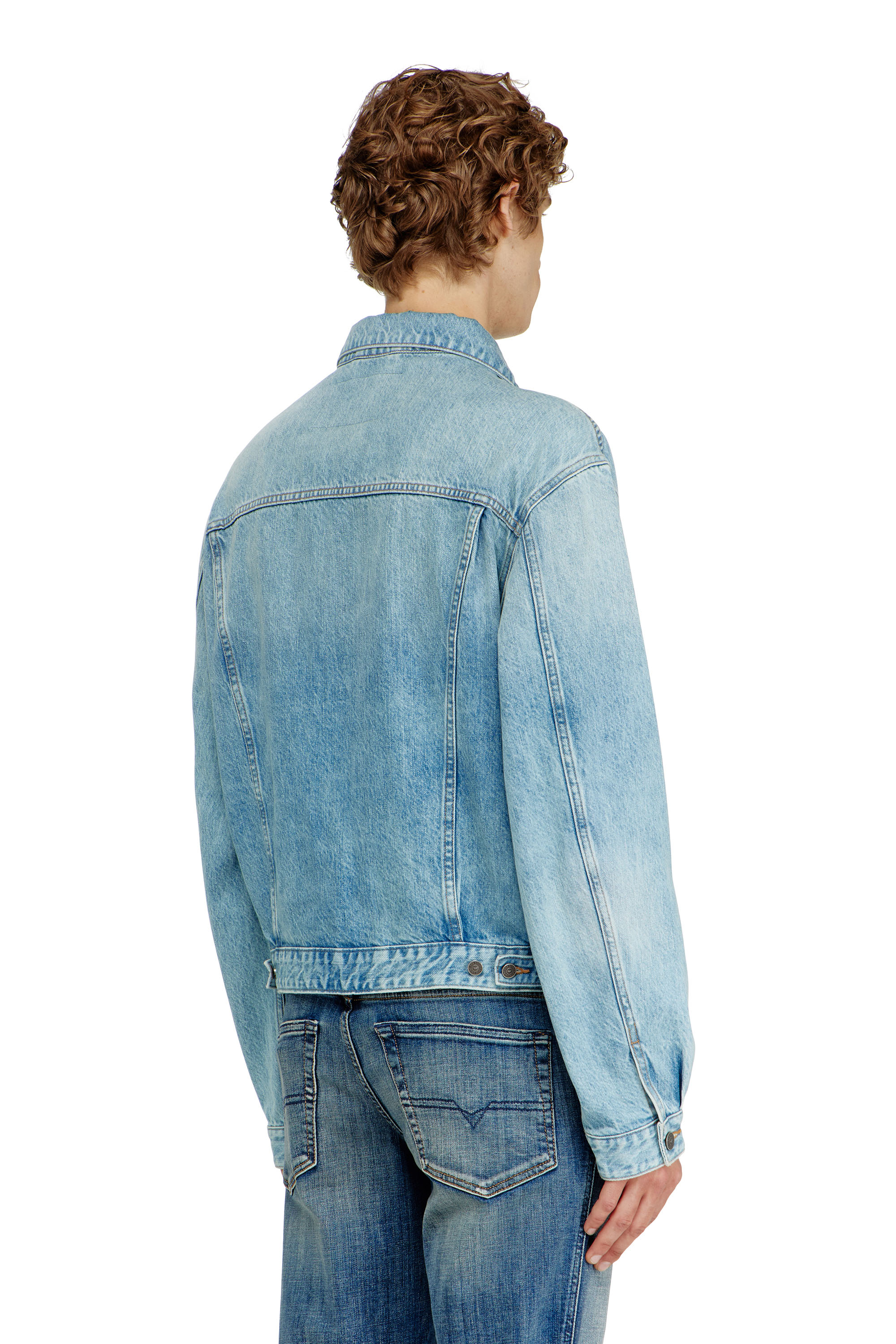 Diesel - D-RANGER, Unisex Trucker-Jacke aus denim in Hellblau - 4