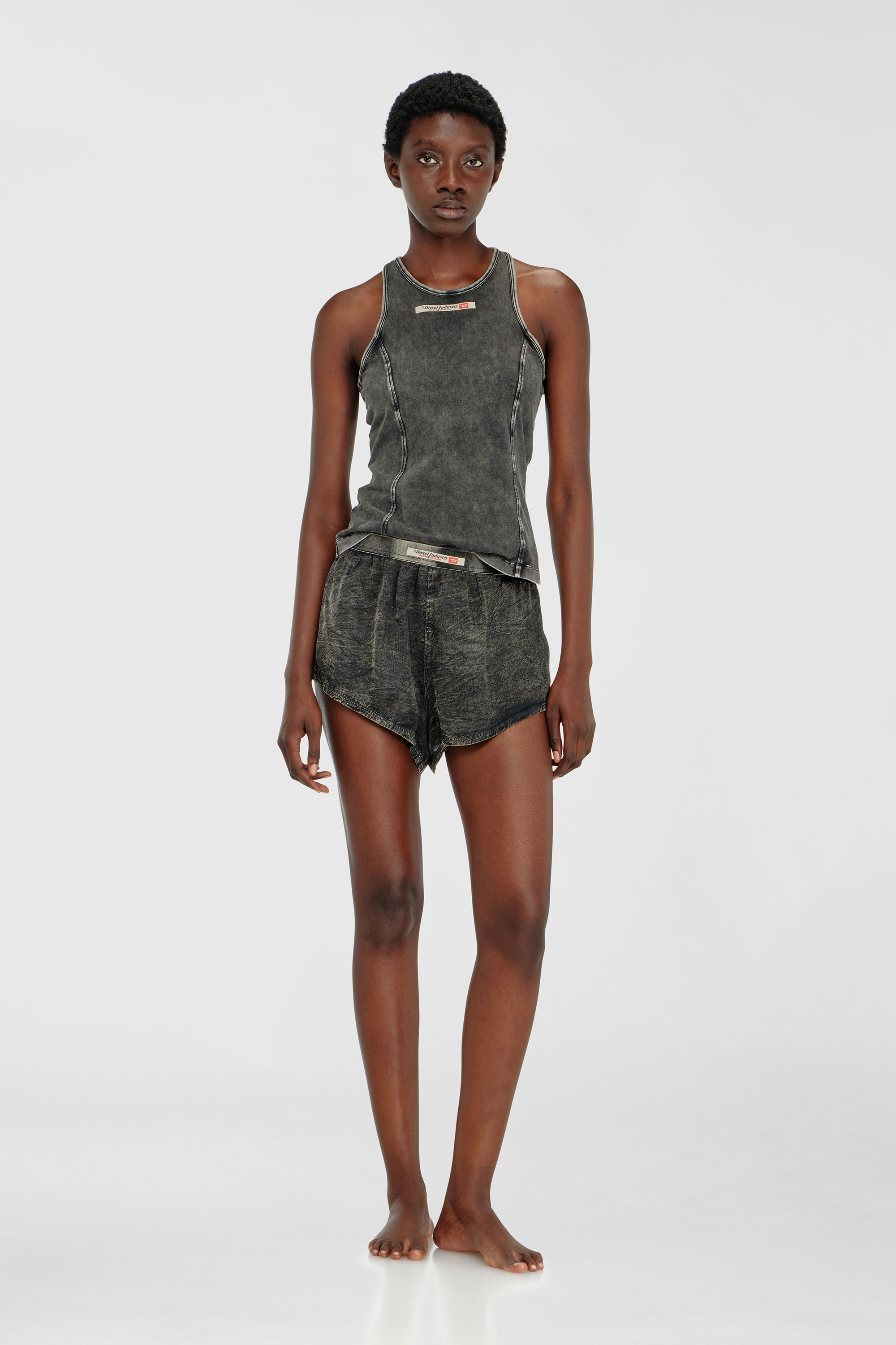 Diesel - IRENE-DNM, Damen Tanktop aus Baumwolle in Dunkelgrau - 1