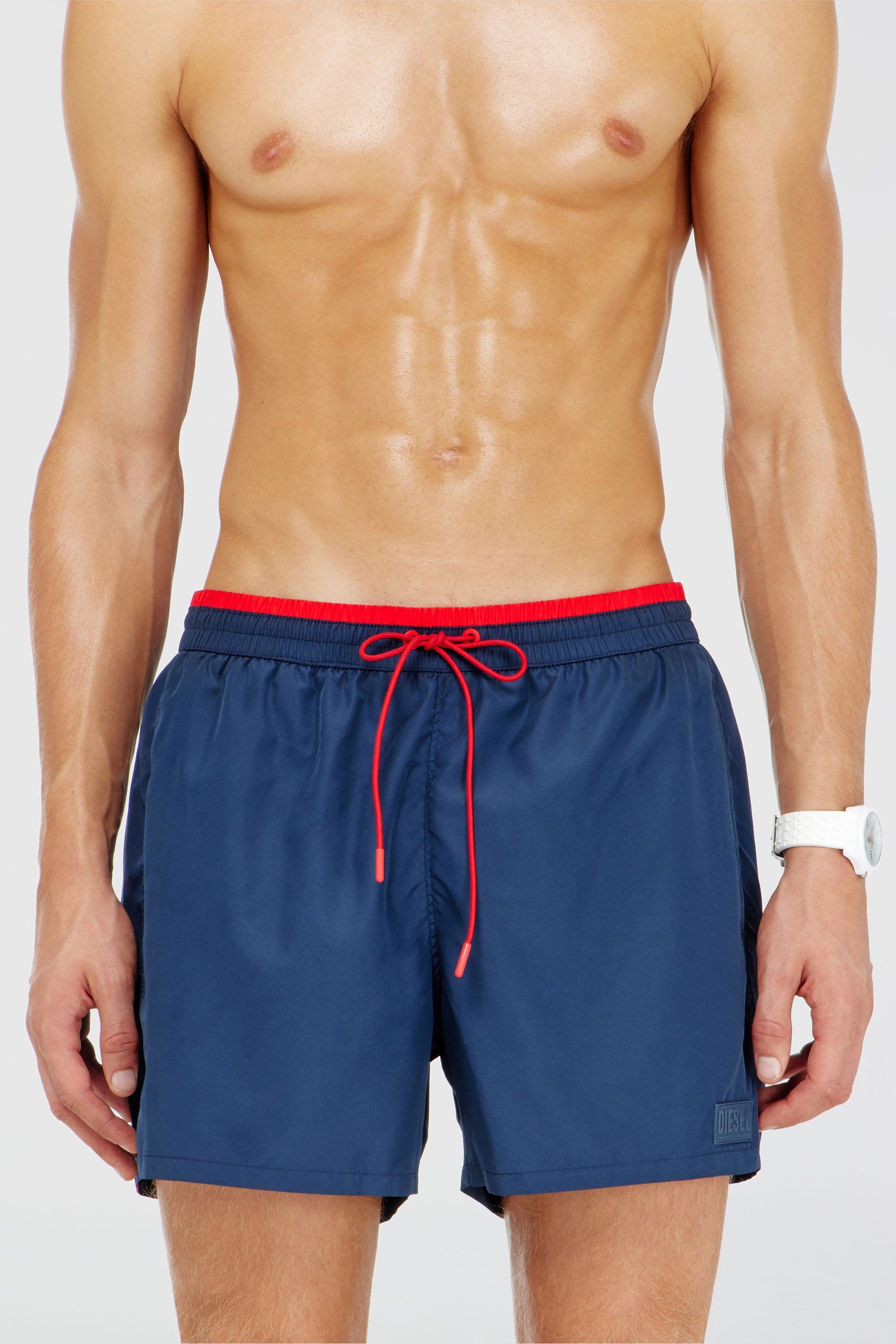 Diesel - JOEL-37-D-CORE, Herren Badeshorts mit kontrastierendem Bundabschluss in Blau - 2