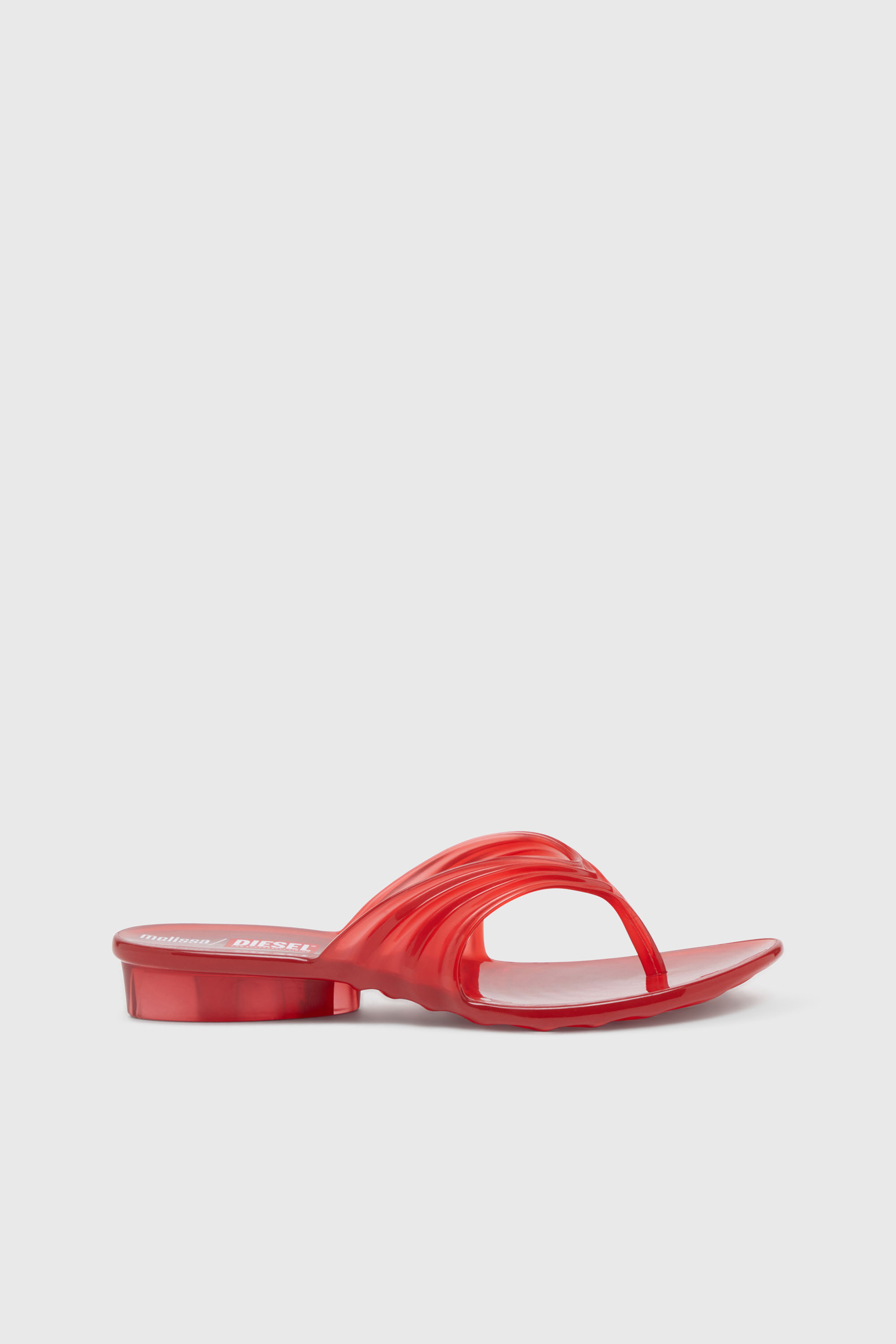 Diesel - MELISSA QUANTUM THONG, Damen K&uuml;nstlerisch gestaltete Flip-Flops aus Melflex&reg; in Rot - 1