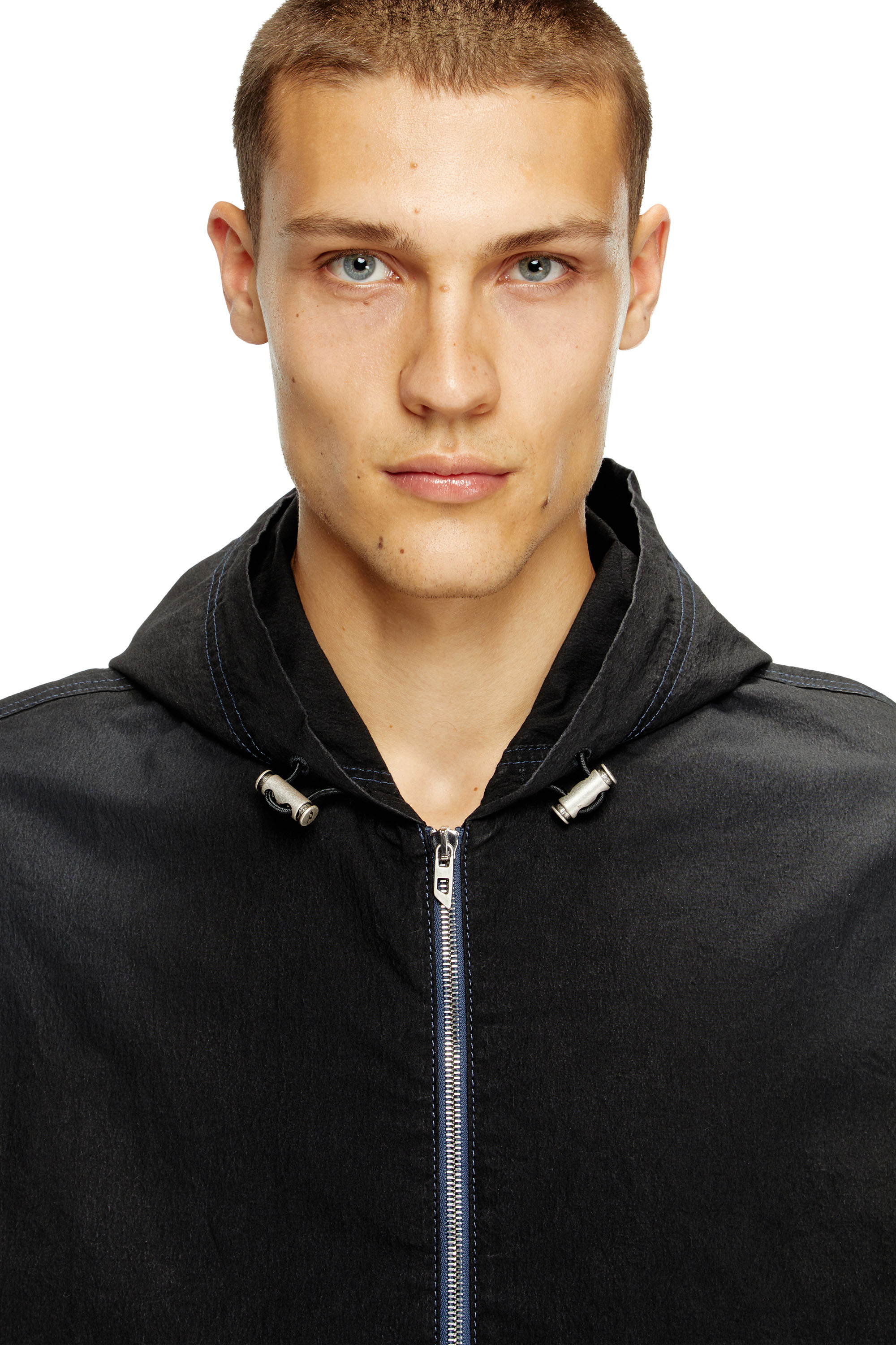 Diesel - D-WYNNY JOGG, Herren Technische Jacke aus JoggJeans mit Kapuze in Schwarz - 5