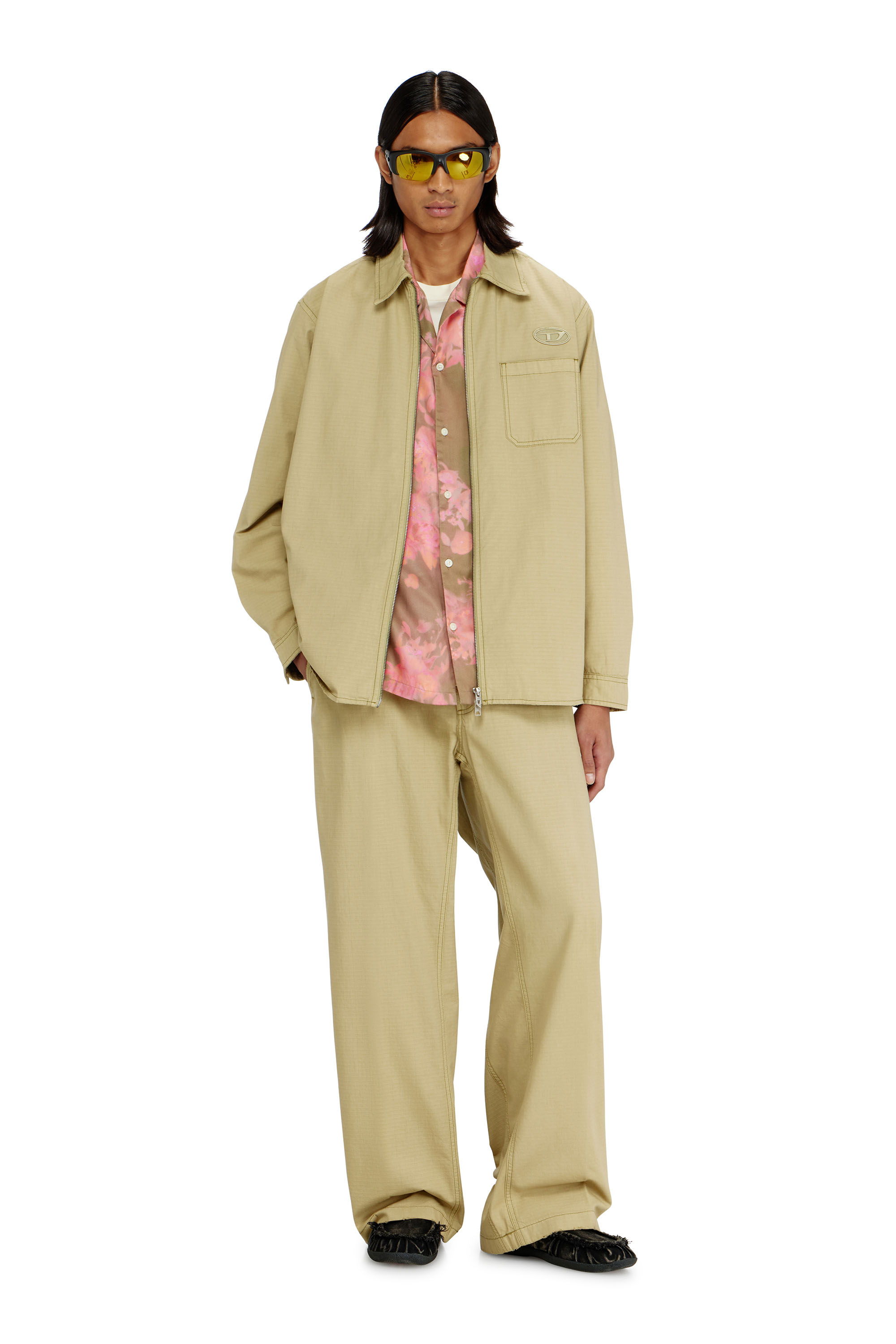 Diesel - S-ALIAS-ZIP, Herren Ripstop-Hemd mit Rei&szlig;verschluss in null - 2