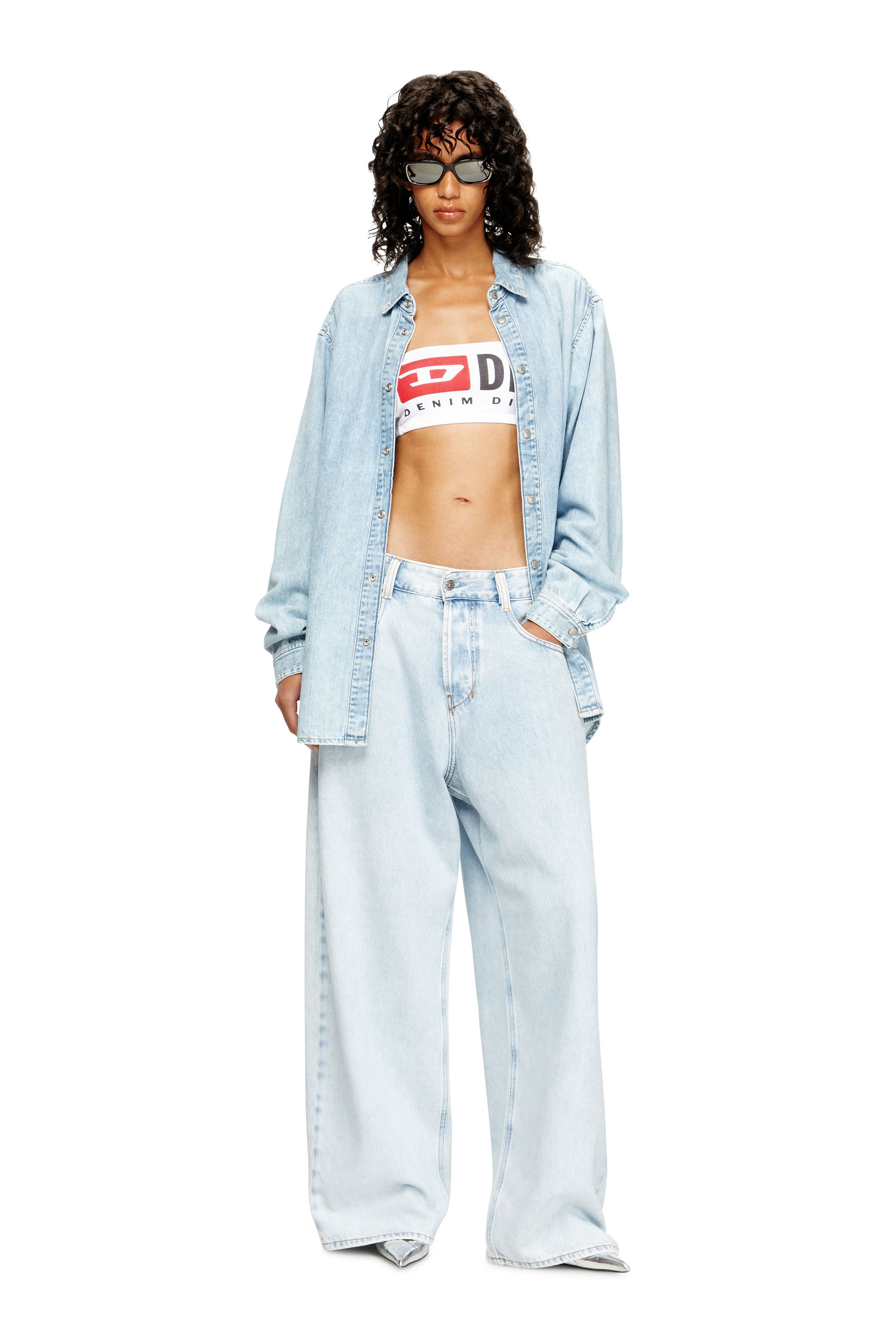 Diesel - UFSB-MELANIE, Damen Tr&auml;gerloser BH mit Maxi-Logo in Wei&szlig; - 4